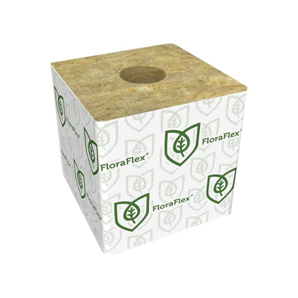FloraFlex FloraWool Rockwool Cube w/ Hole 6 Inch x 6 Inch x 6 Inch - Pallet of 16 Cases (768 Total Cubes)