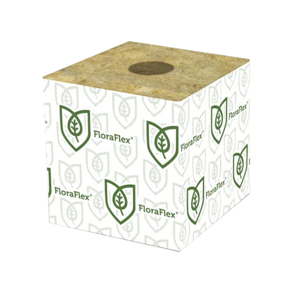 FloraFlex FloraWool Rockwool Cube w/ Hole 6 Inch x 6 Inch x 6 Inch - Pallet of 16 Cases (768 Total Cubes)