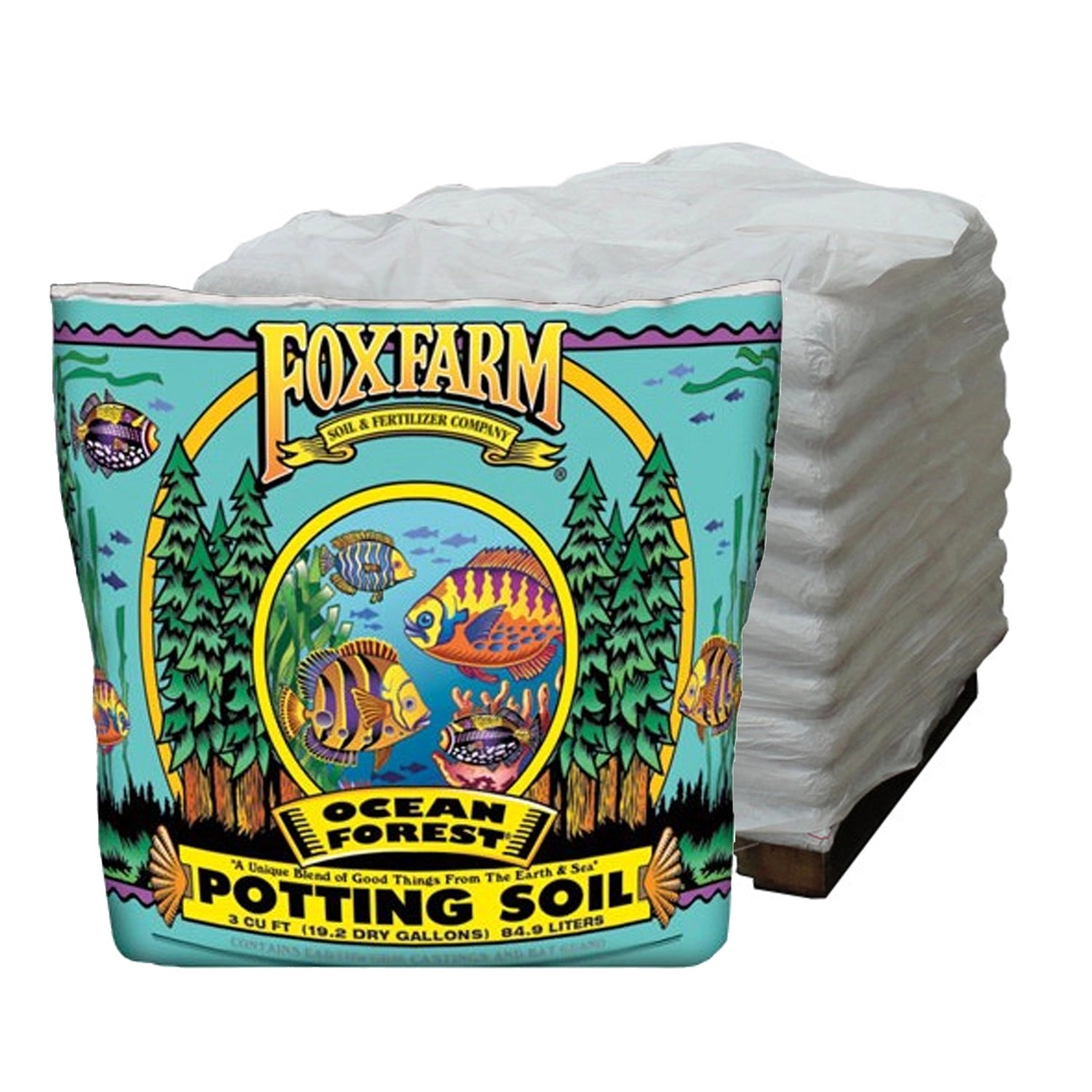 FoxFarm Ocean Forest Potting Soil, 3 Cubic Feet - Pallet of 36 Bags