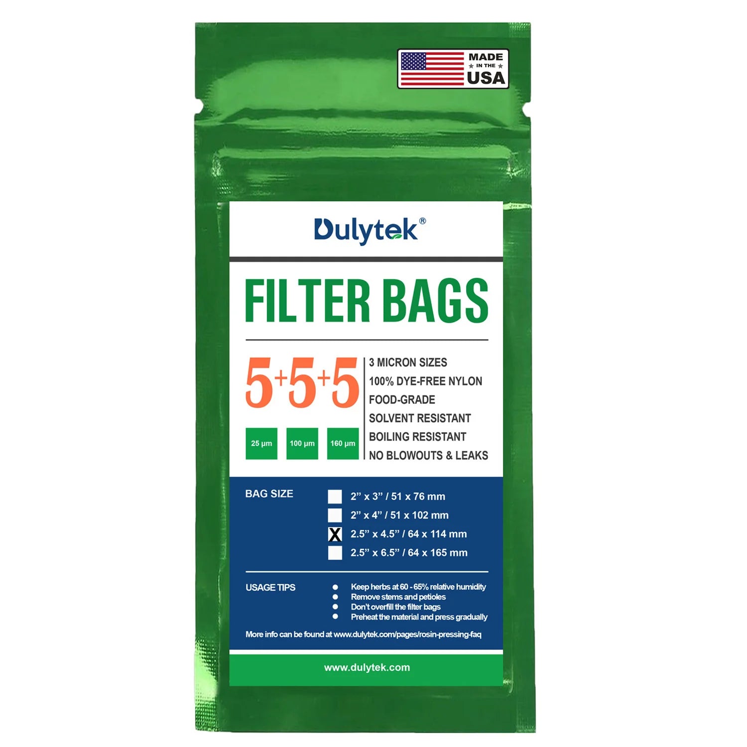 Dulytek Premium Nylon Filter Bags, 2.5" x 4.5"