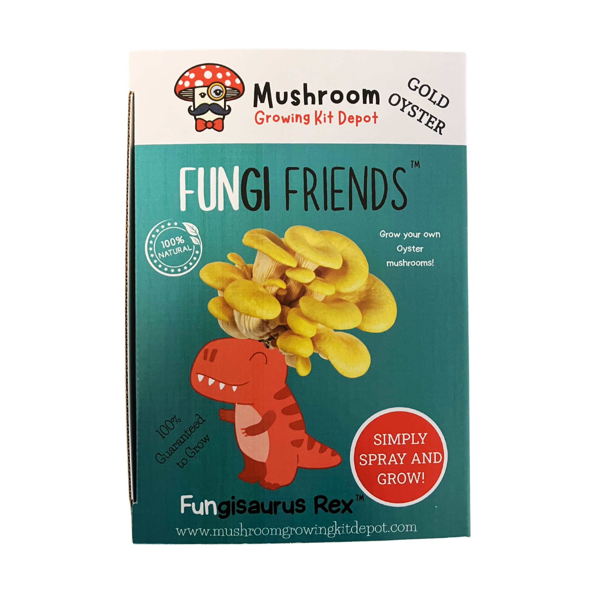 Fungisaurus Rex - Gold Oyster Mushroom Grow Kit - 5 LBS (with box).