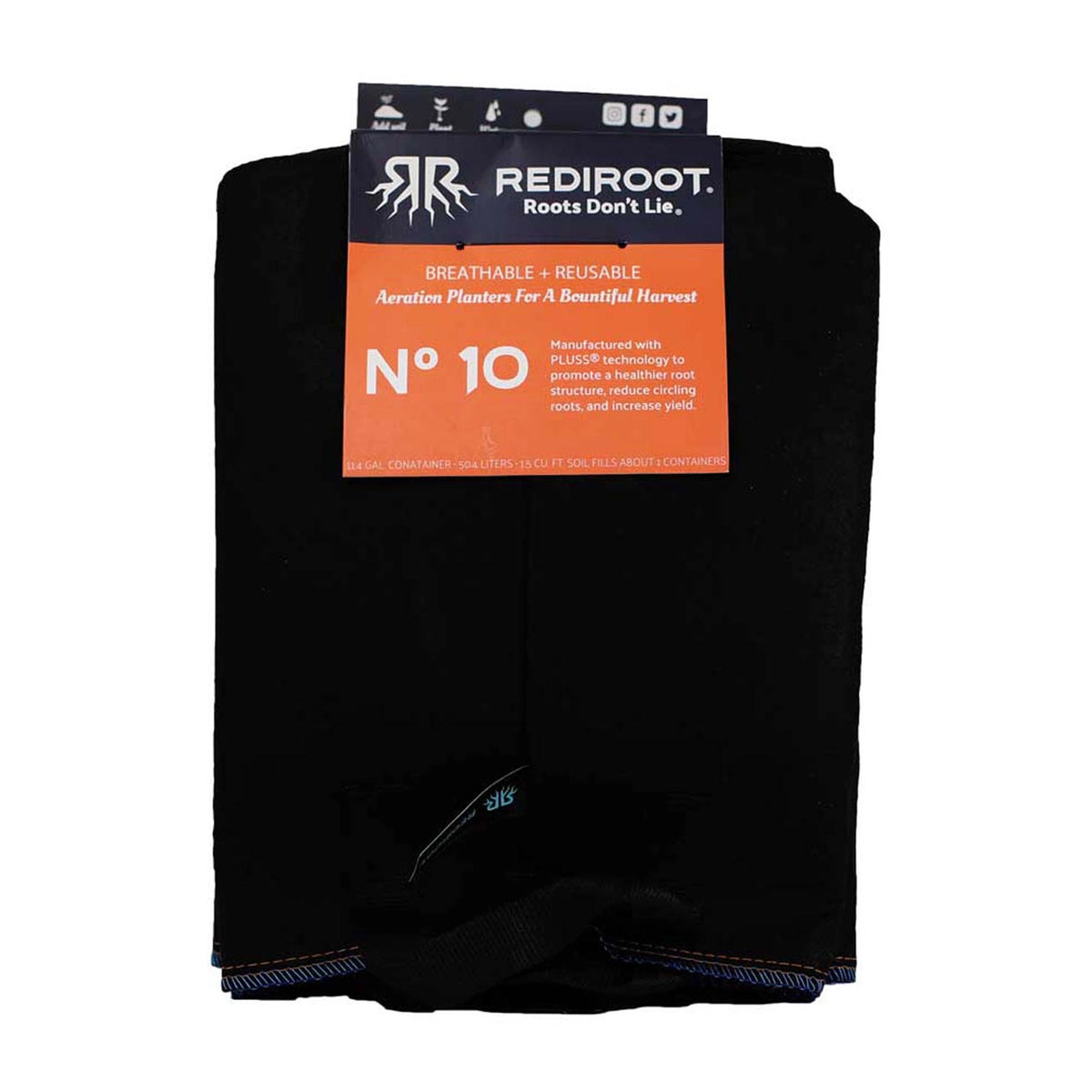 RediRoot Fabric Aeration Pot, 10 Gallon - Black - Pack of 5