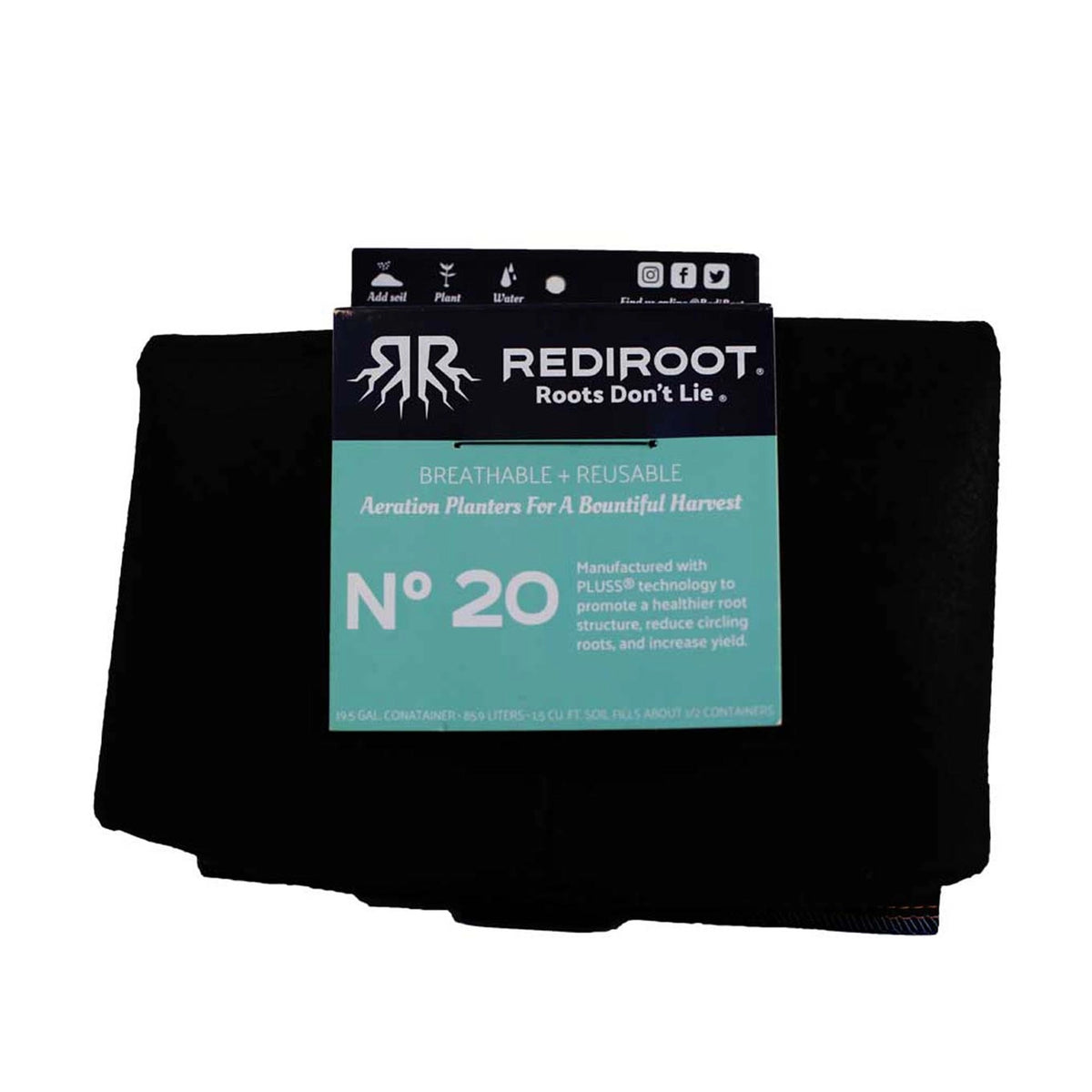 RediRoot Fabric Aeration Pot, 20 Gallon - Black - Pack of 5