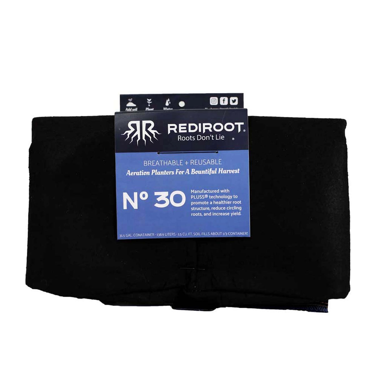 RediRoot Fabric Aeration Pot, 30 Gallon - Black - Pack of 5
