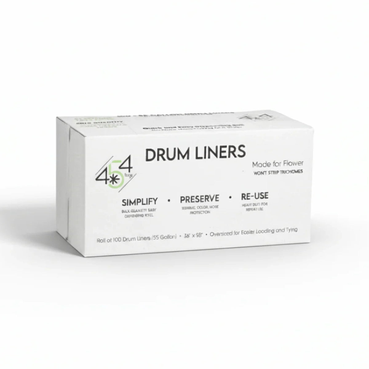 454 Bags Drum Liner, 55 Gallon 36 Inch x 58 Inch, Clear - Pack of 100