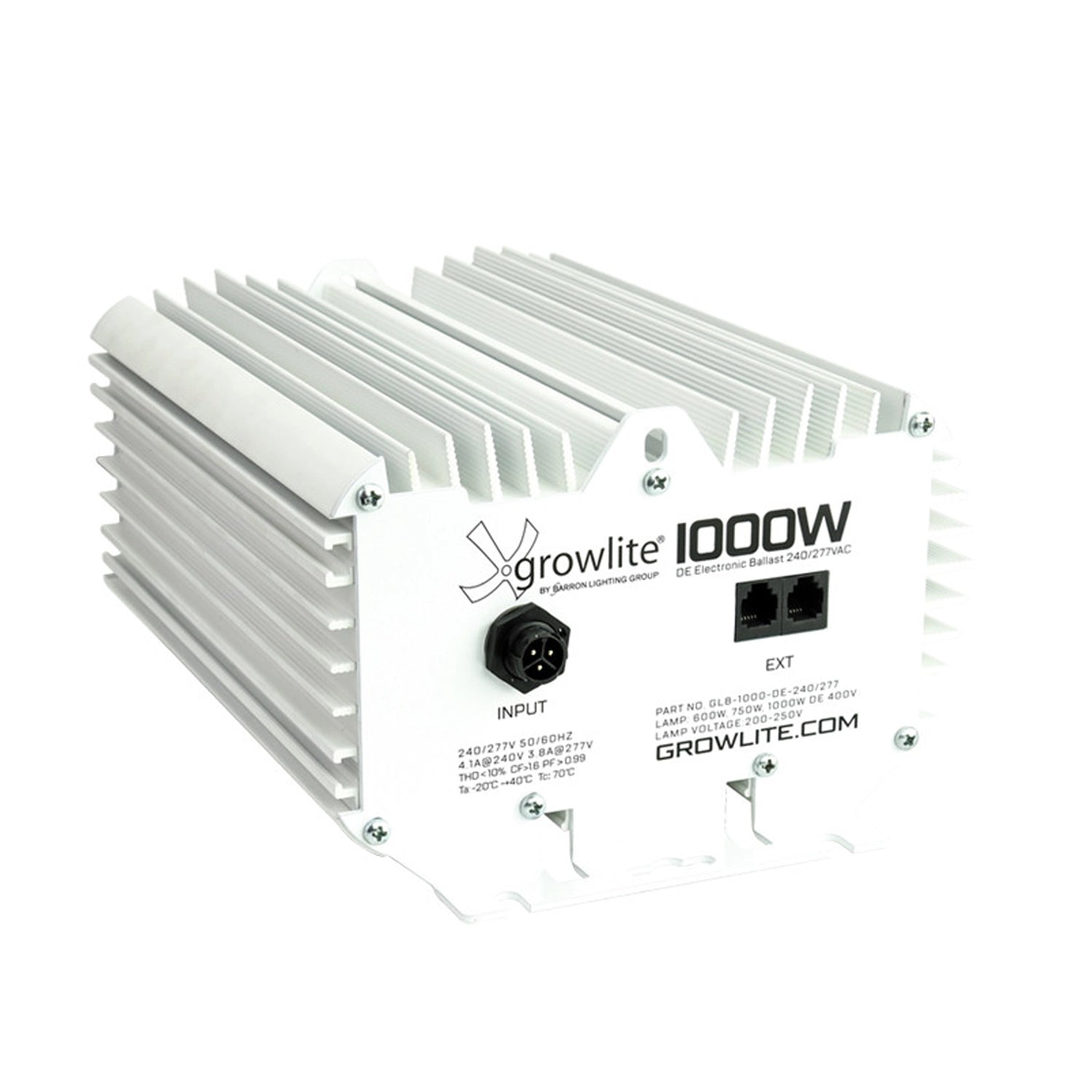 Growlite 1000 Watt Dimmable Electronic Digital Ballast, 240/277 Volt.