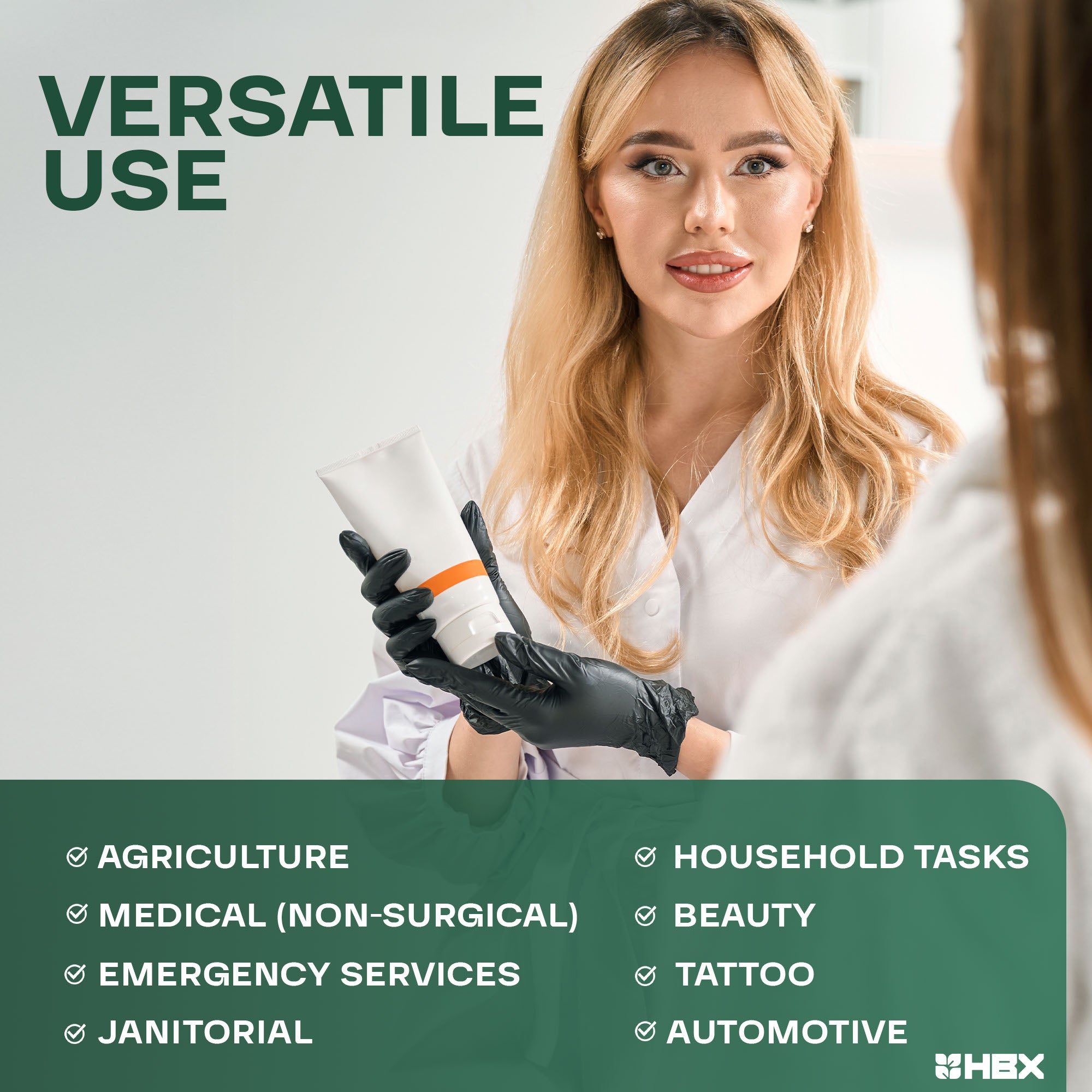 HBX Heavy Duty Premium Black Nitrile Gloves