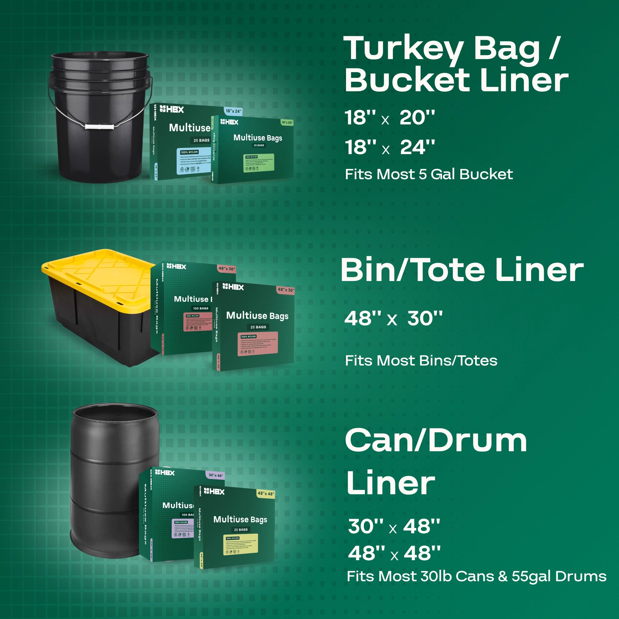 HBX Multiuse Bin Liners