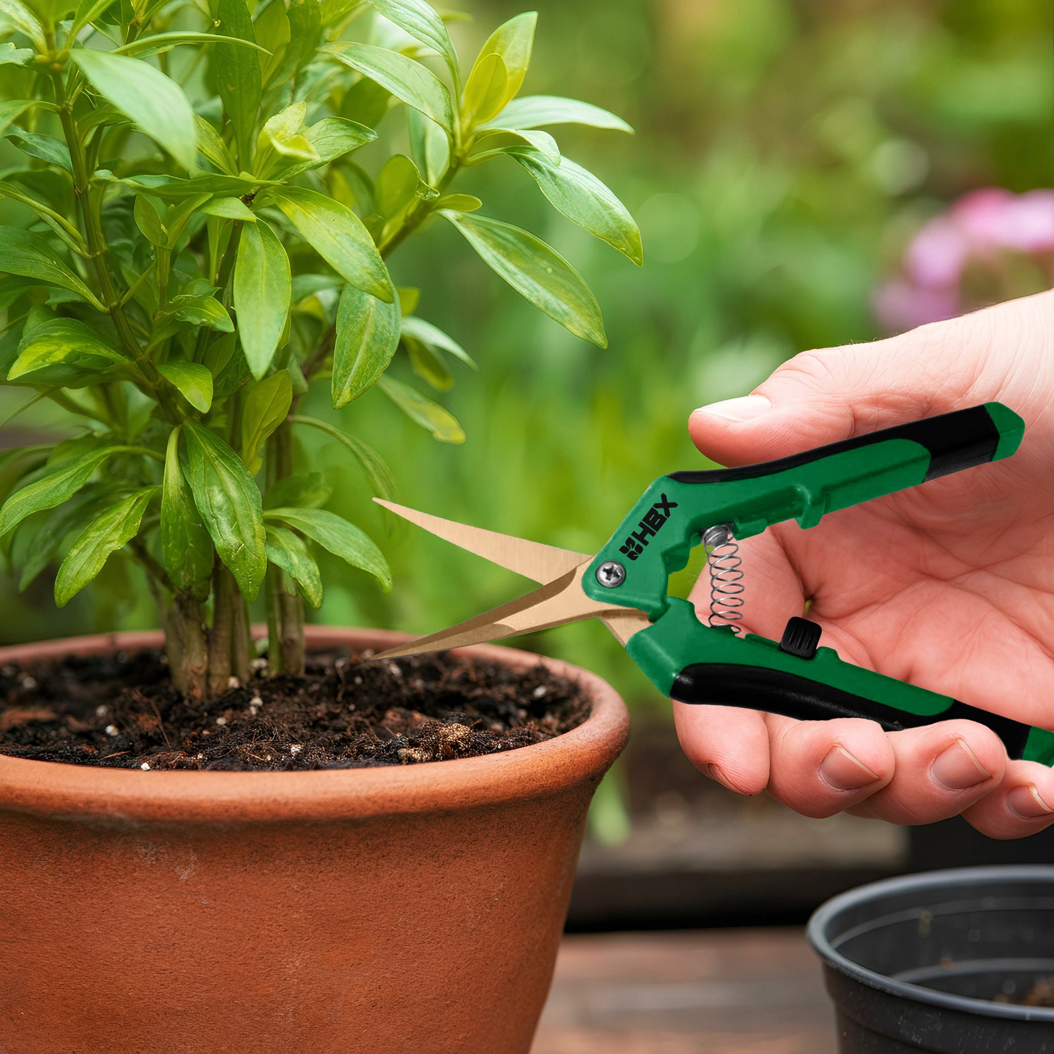 HBX Stainless Steel Curved Precision Garden Trimming Scissors
