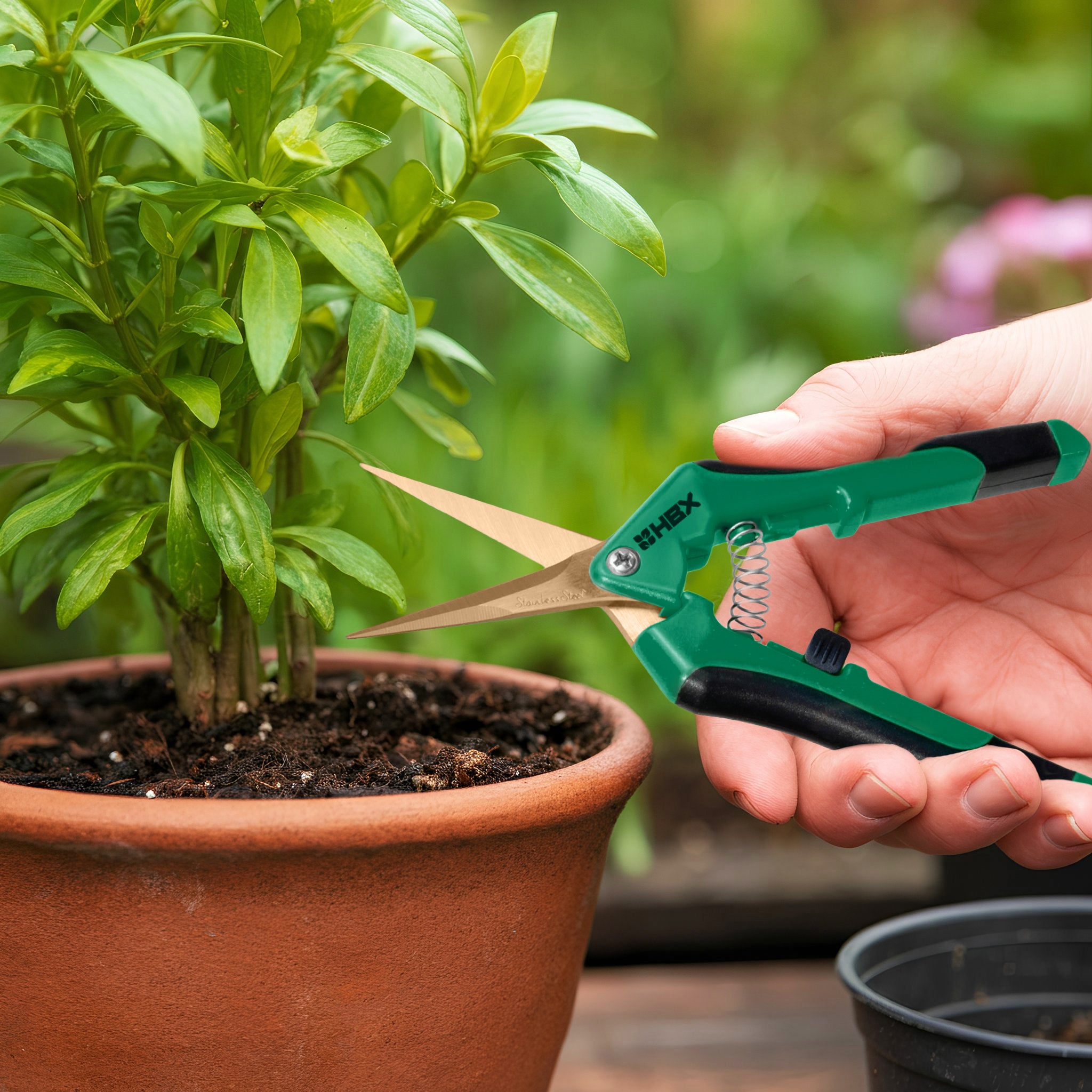HBX Stainless Steel Straight Precision Garden Trimming Scissors