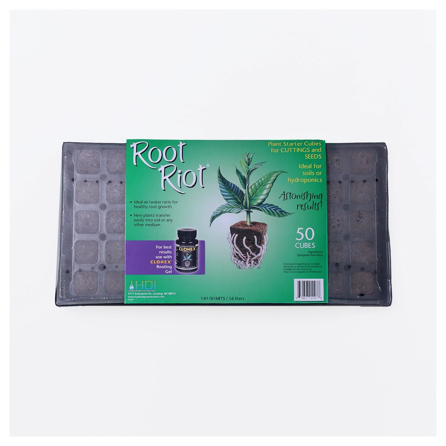 Hydrodynamics International Root Riot Tray with Root Cubes
