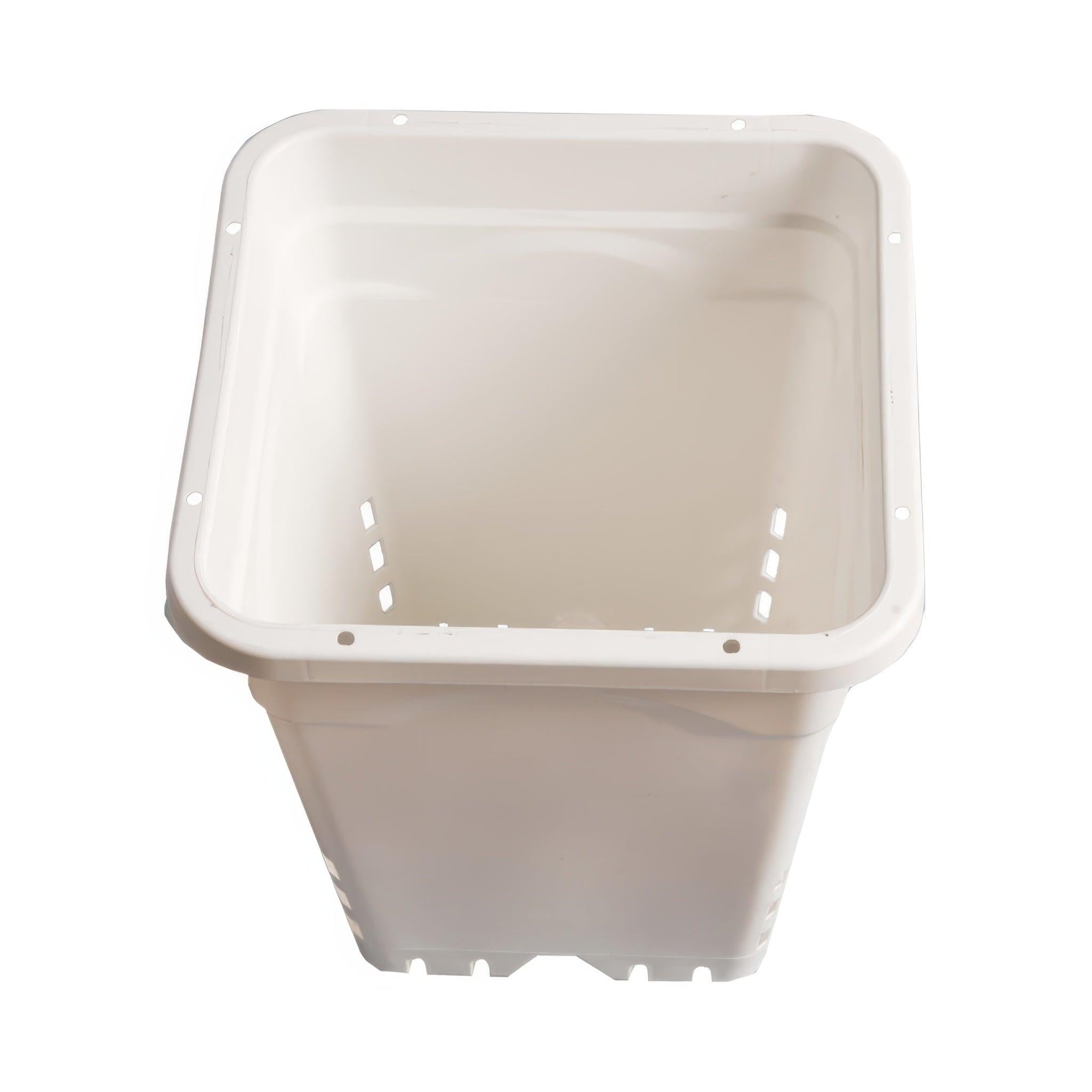 Active Aqua 12" x 12" Square White Pot, 12" Tall, Case of 24