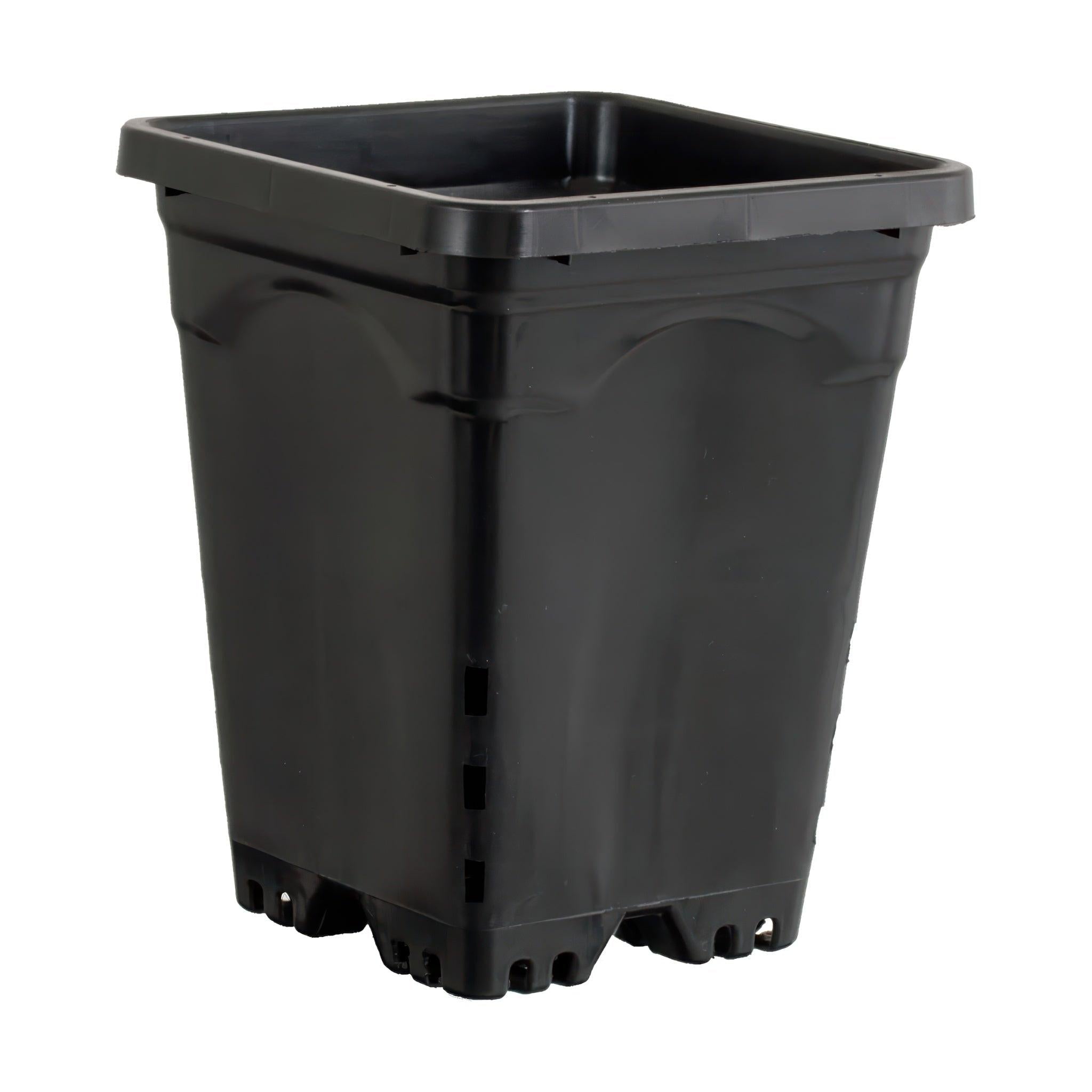 Active Aqua 7" x 7" Square Black Pot 9" Tall, Case of 50