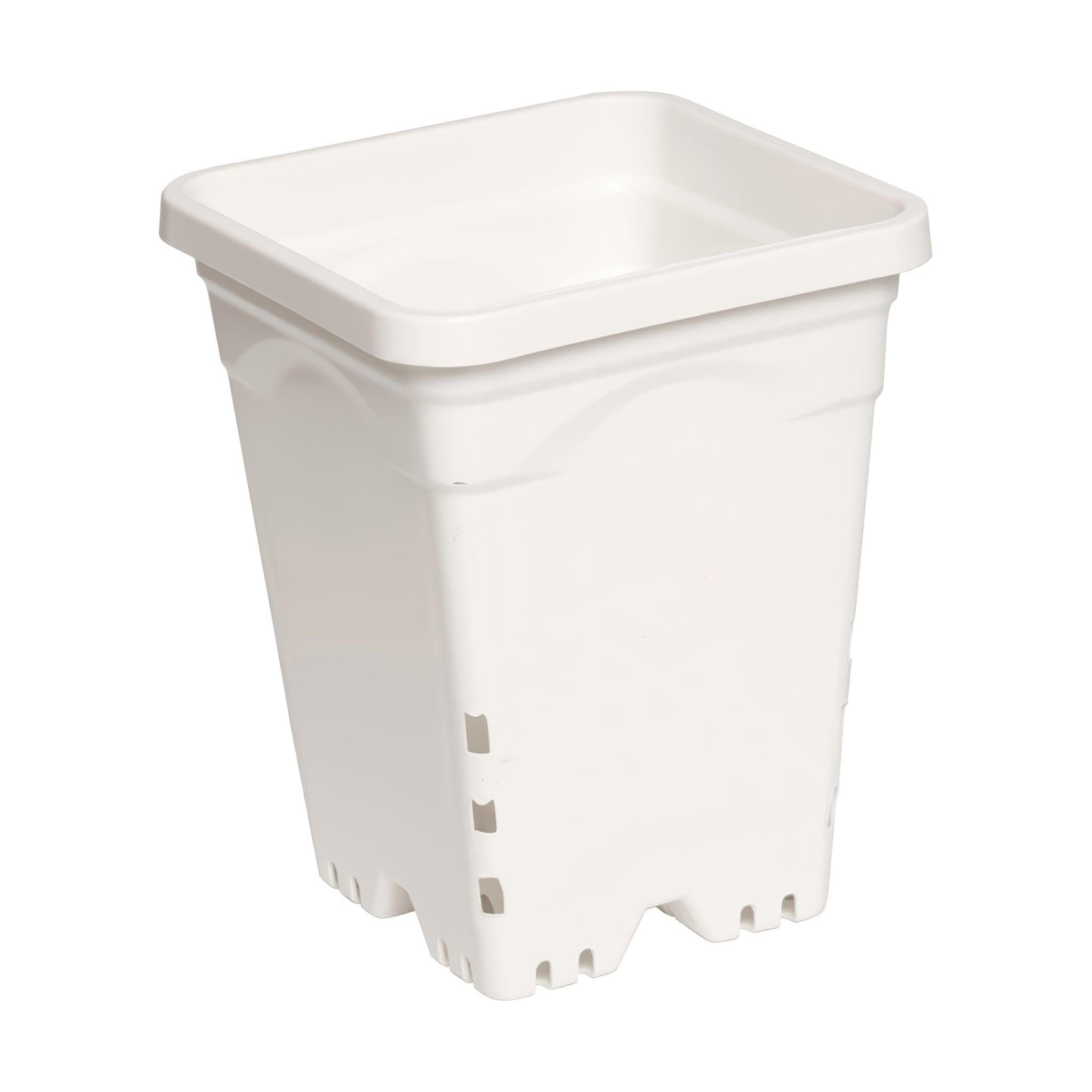 Active Aqua 7" x 7" Square White Pot, 9" Tall, Case of 50