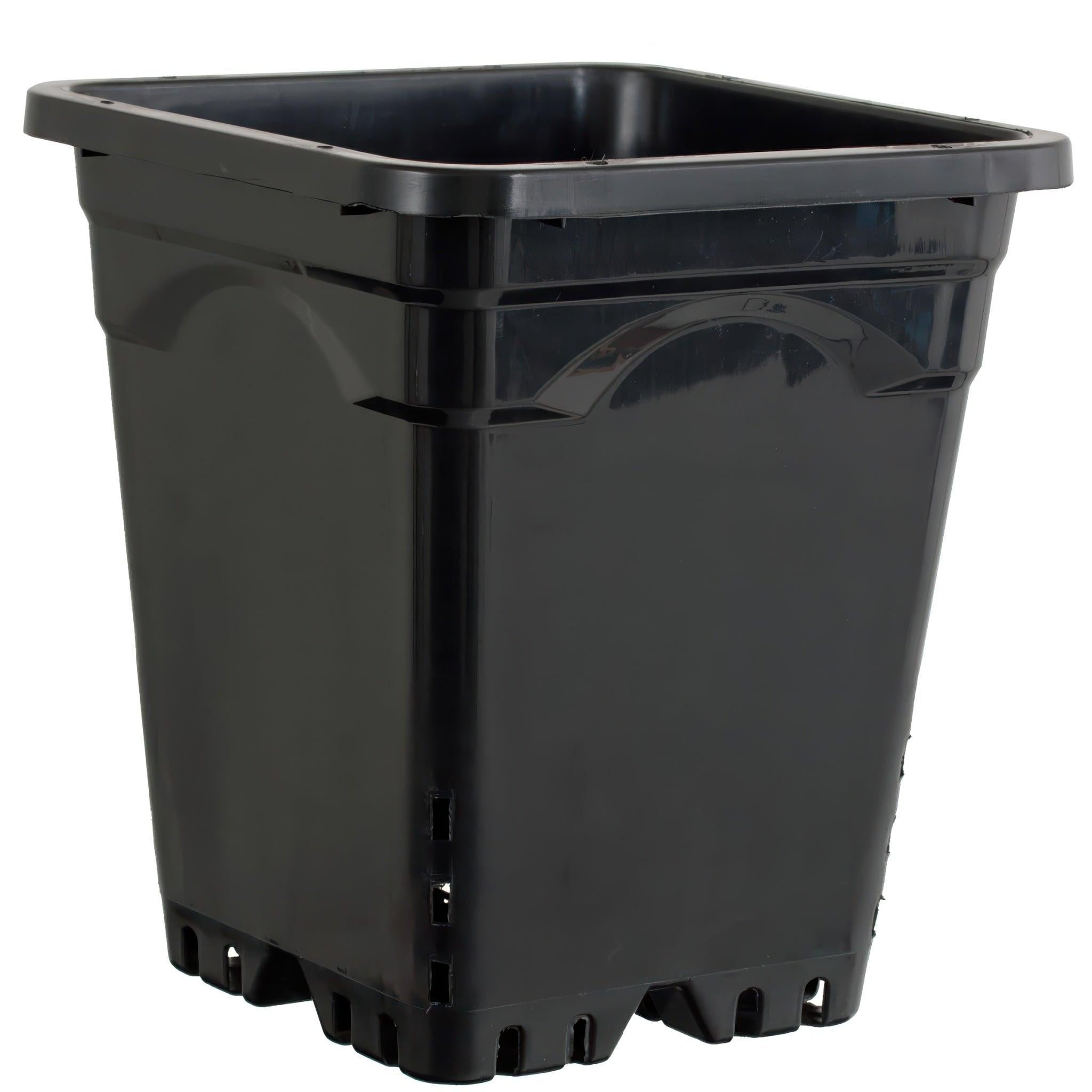 Active Aqua 9" x 9" Square Black Pot, 10" Tall, Case of  24
