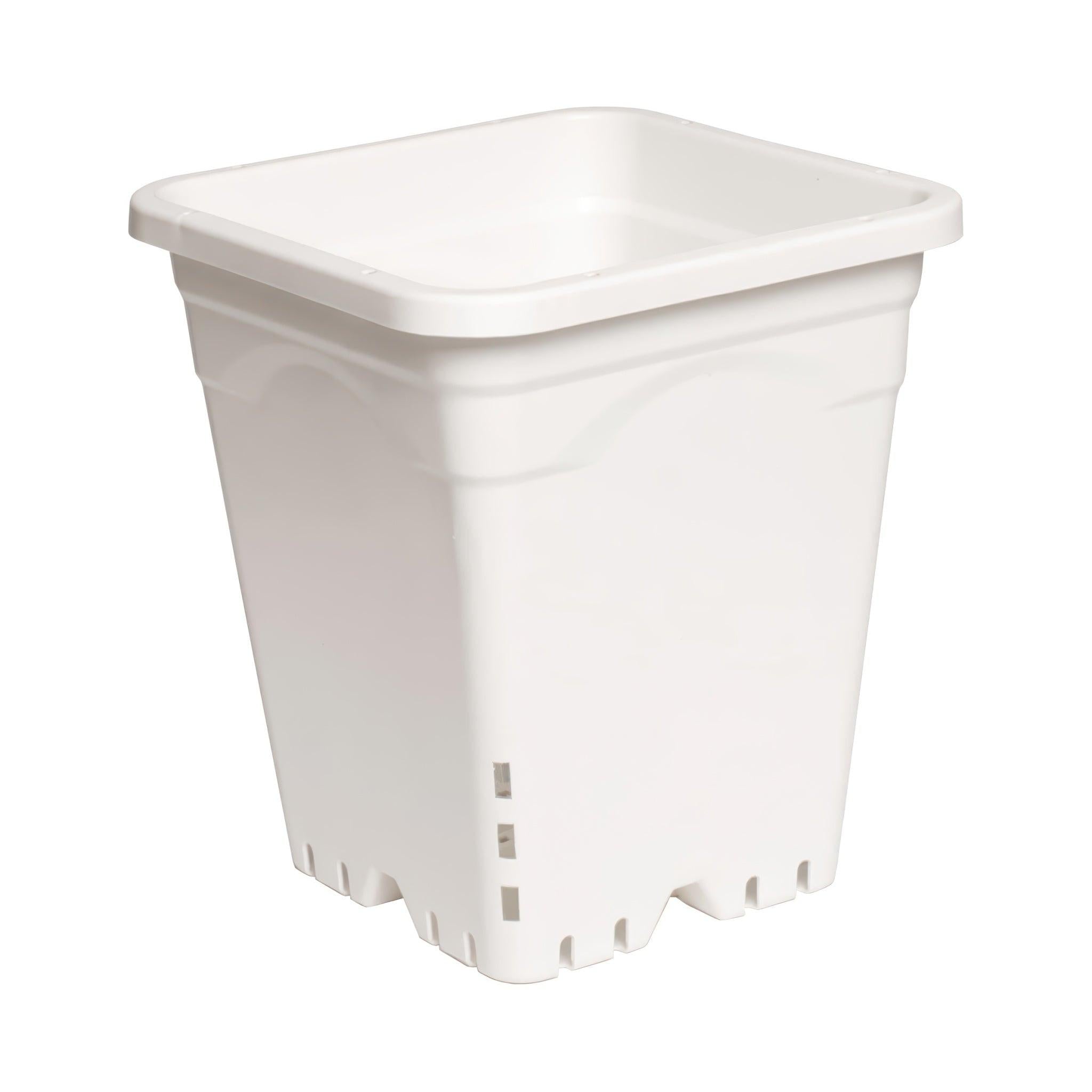 Active Aqua 9" x 9" Square White Pot, 10" Tall, Case of 24