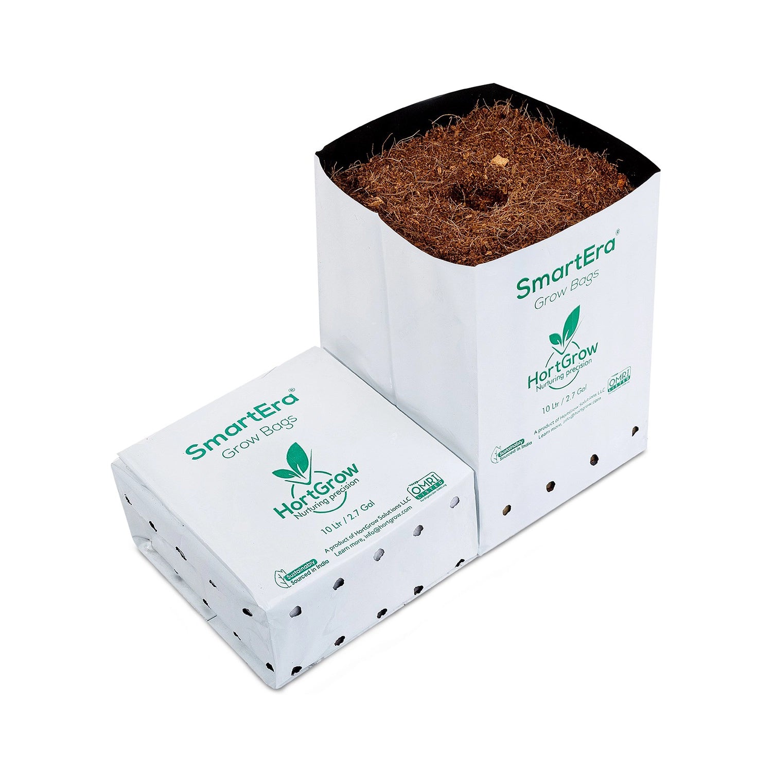 HortGrow SmartEra Grow Bag, Plastic, 10 Liter, 8" x 8" x 10", Pack of 21