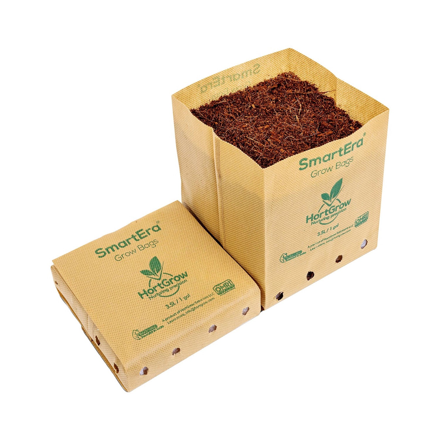 HortGrow SmartEra Grow Bag, Mesh, 3.5 Liter, 6" x 6" x 6", Pack of 64