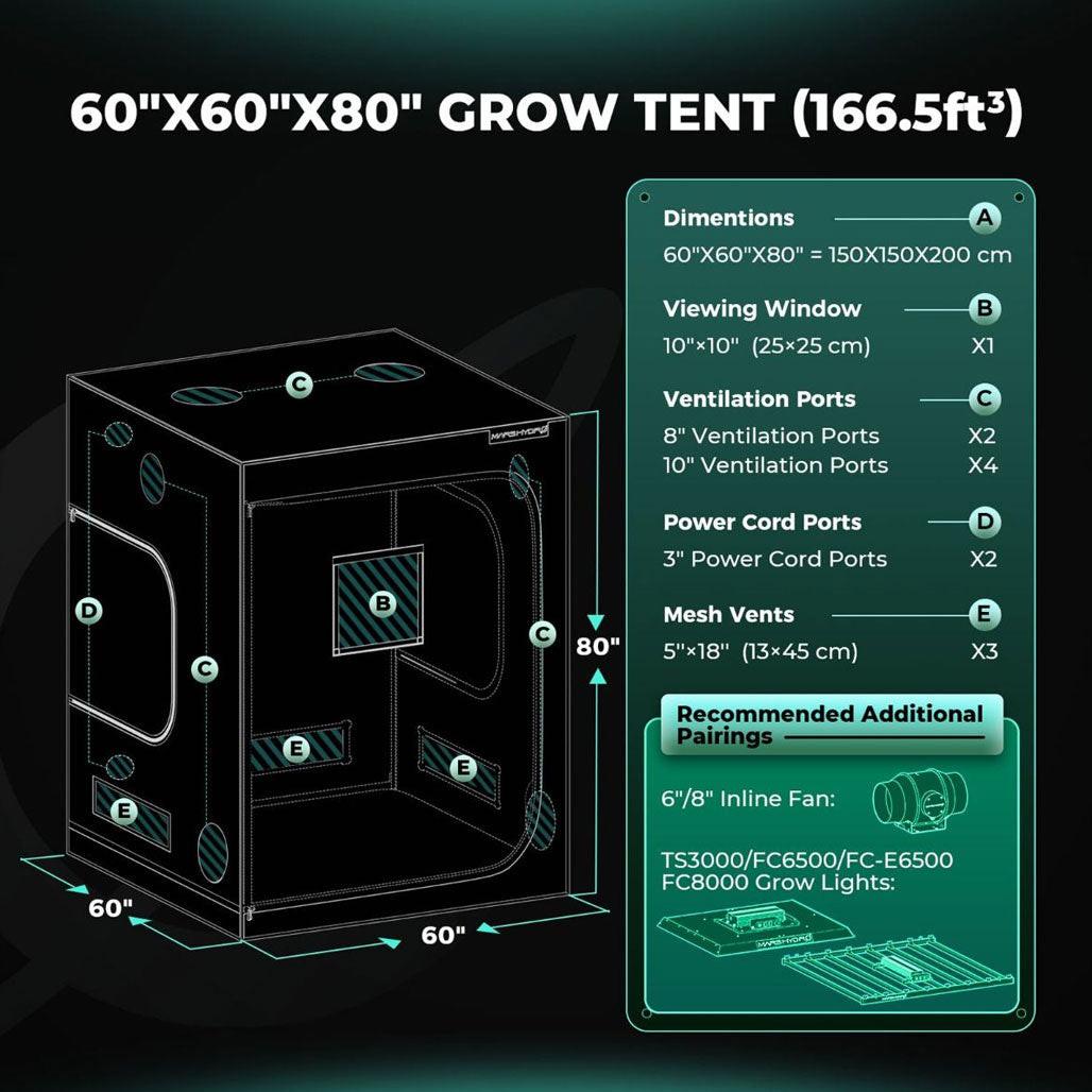 Mars Hydro 5' x 5' Grow Tent - Sturdy & Reflective Design