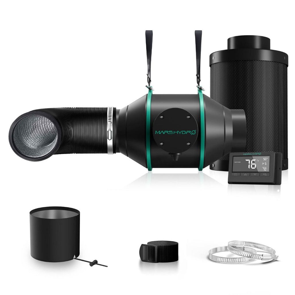 Mars Hydro Inline Fan And Carbon Filter Combo With Thermostat Controller