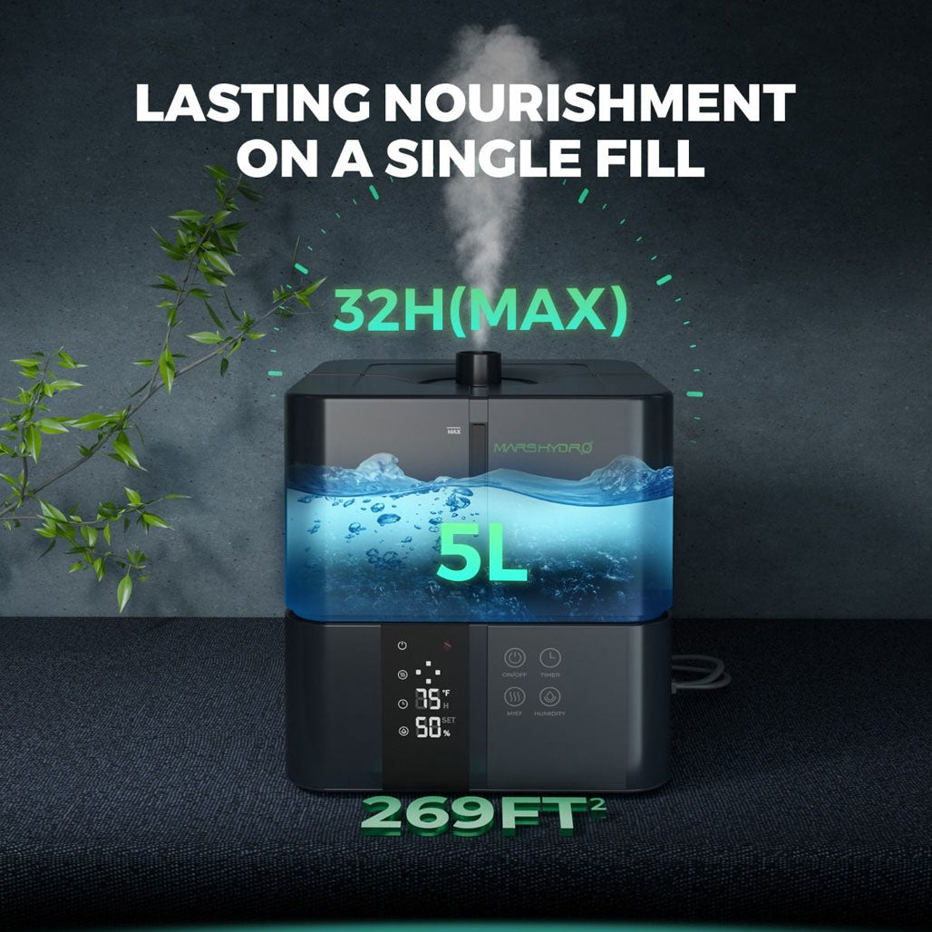 Mars Hydro Ultrasonic Cool Mist Plant Humidifier, 5 Liter