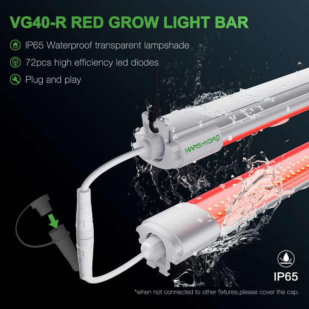 Mars Hydro VG40 Red T5 LED Grow Light Bar, Pack of 2