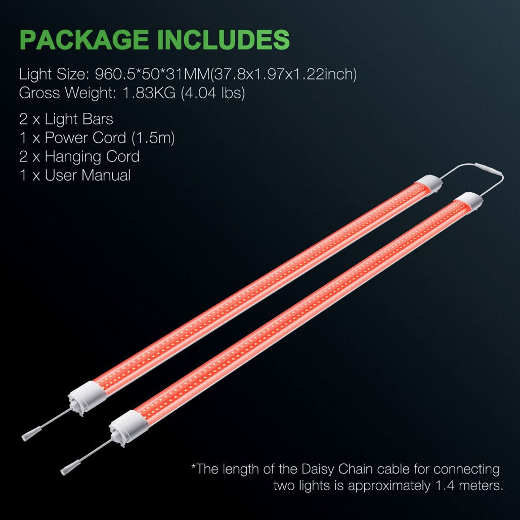 Mars Hydro VG80 Red T5 LED Grow Light Bar, Pack of 2