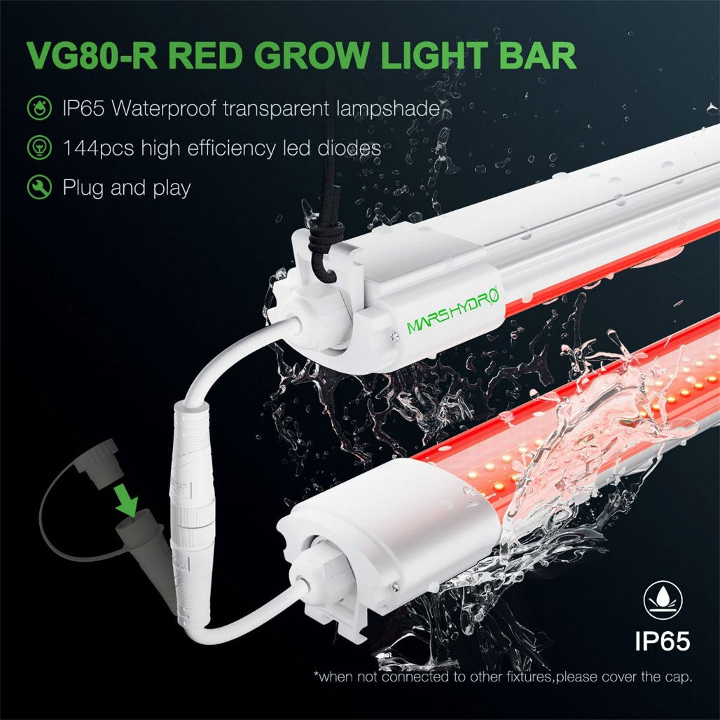 Mars Hydro VG80 Red T5 LED Grow Light Bar, Pack of 2