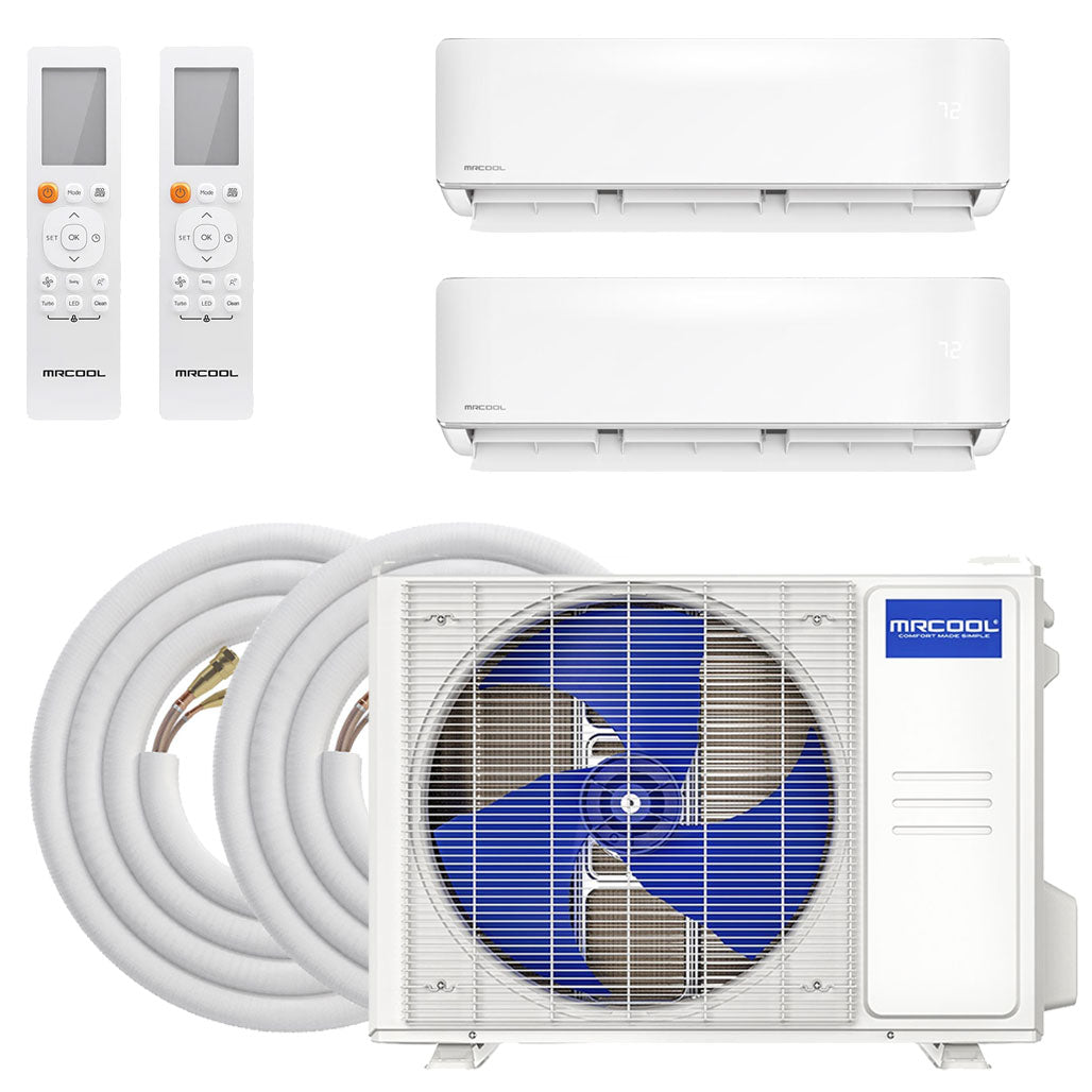 MRCOOL DIY GEN 5 Ductless Mini Split Air Conditioner With Heat Pump - 2 Zone Wall Mounted, 230 Volts