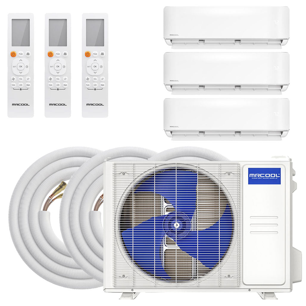 MRCOOL DIY GEN 5 Ductless Mini Split Air Conditioner With Heat Pump - 3 Zone Wall Mounted, 230 Volts