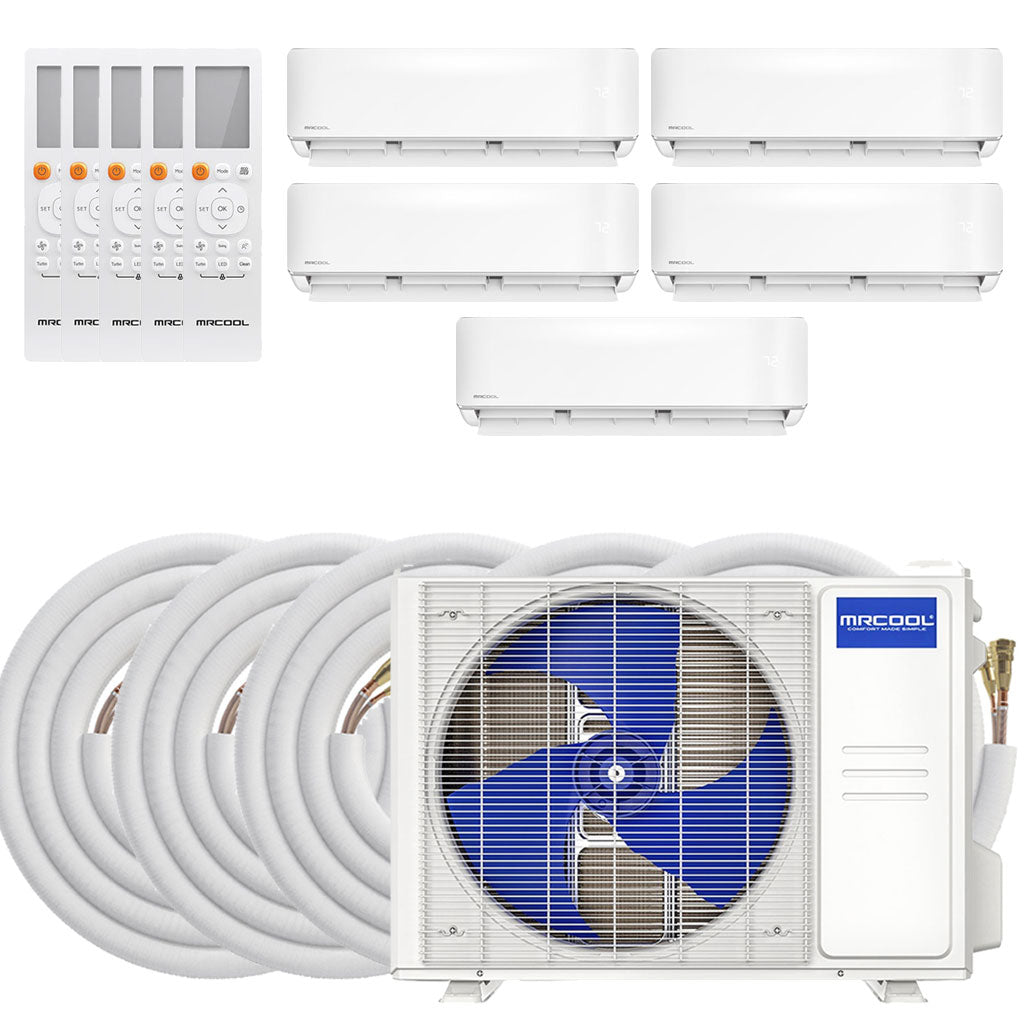MRCOOL DIY GEN 5 Ductless Mini Split Air Conditioner With Heat Pump - 5 Zone Wall Mounted, 230 Volts
