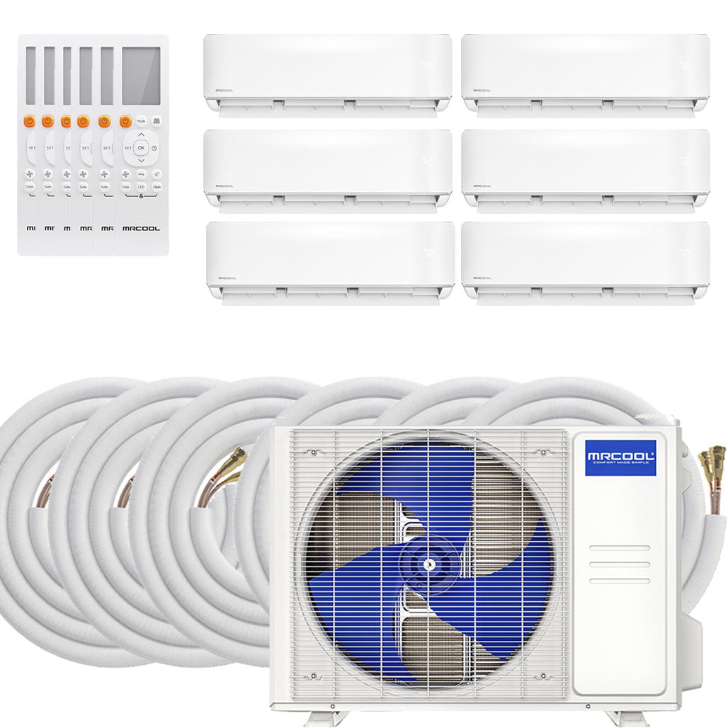 MRCOOL DIY GEN 5 Ductless Mini Split Air Conditioner With Heat Pump - 6 Zone Wall Mounted, 230 Volts