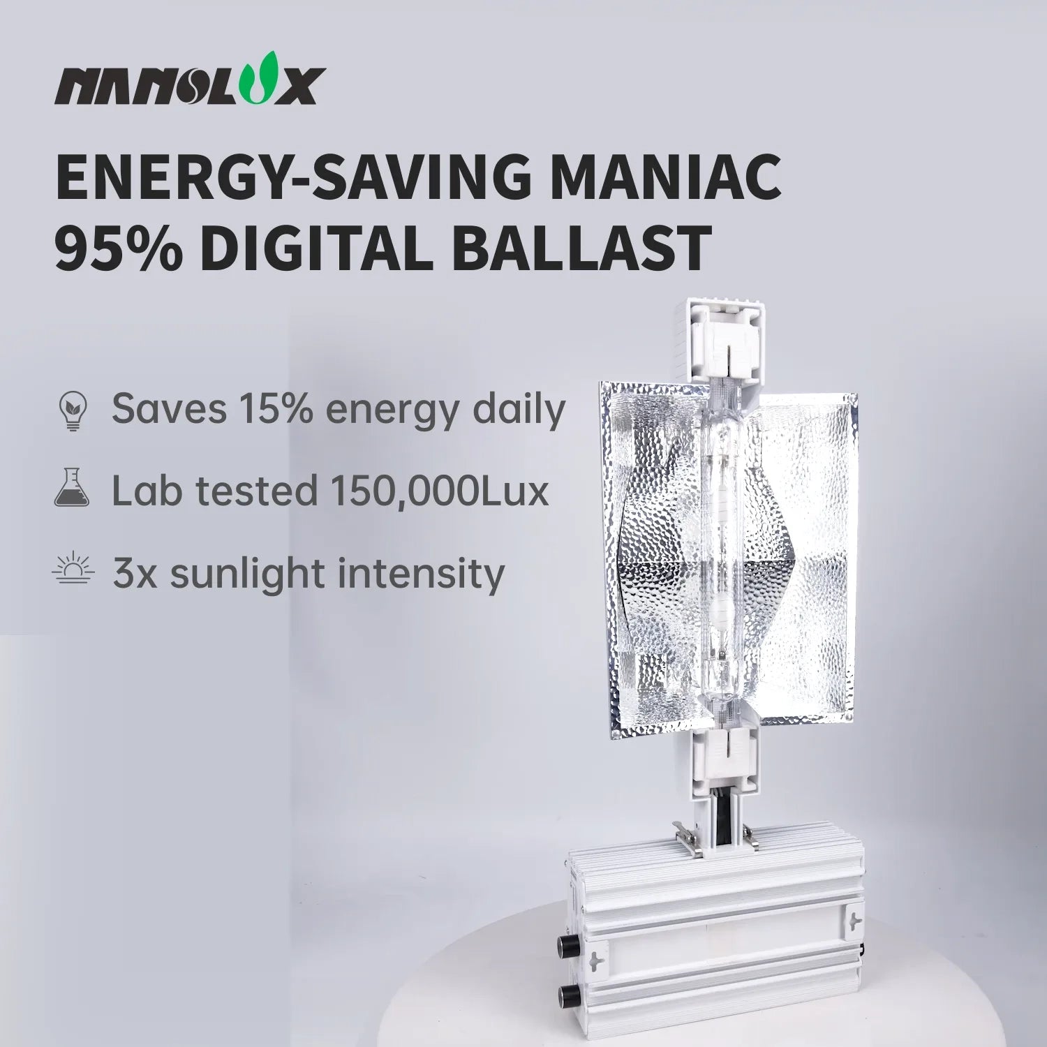 NanoLux Summit Series 1000 Watt DE HPS Grow Light with HPS Bulb, 240 Volt - 15 ft Cord