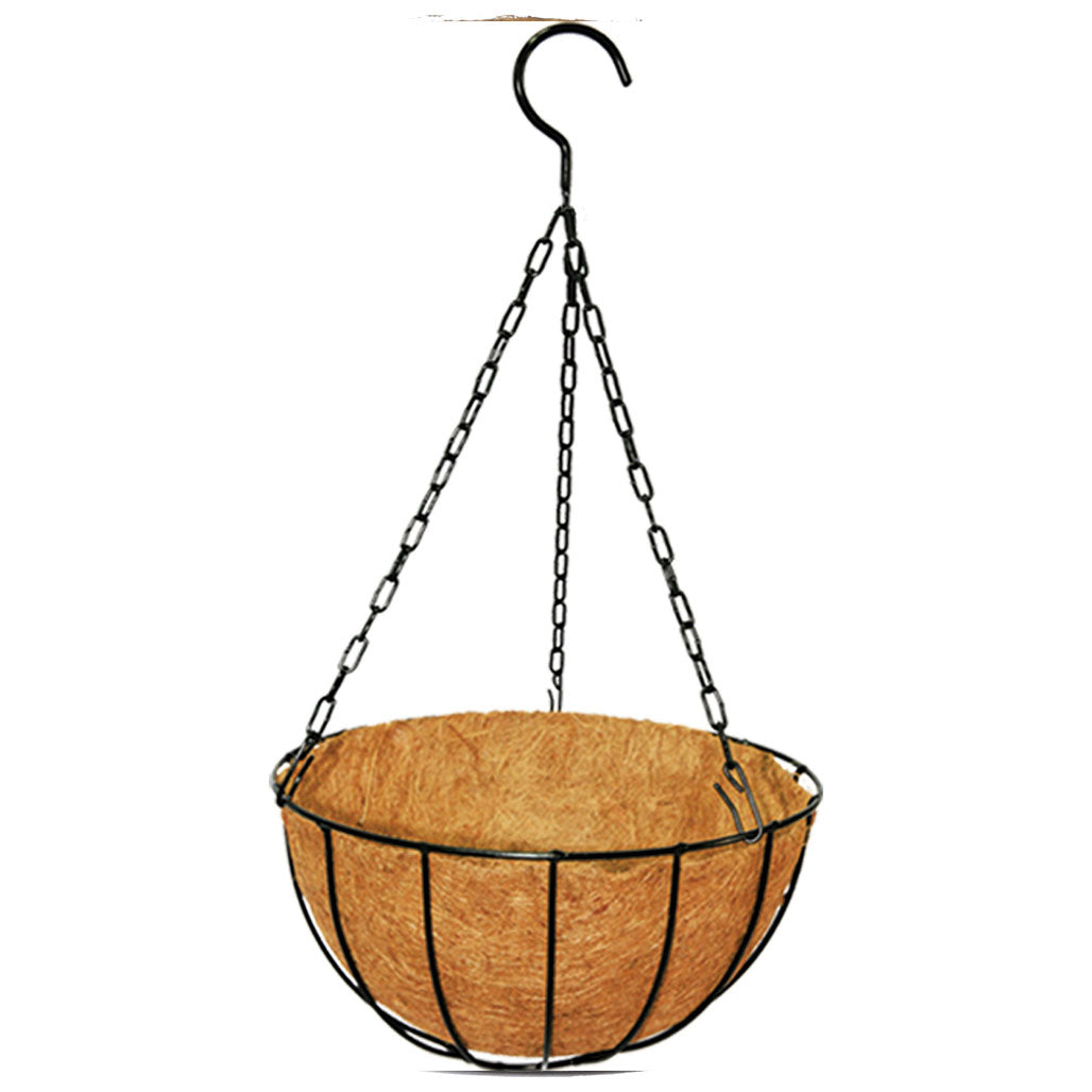 PlantBest Metal Hanging Basket With Coir Liner And Chain, 10 Inch - Case of 24