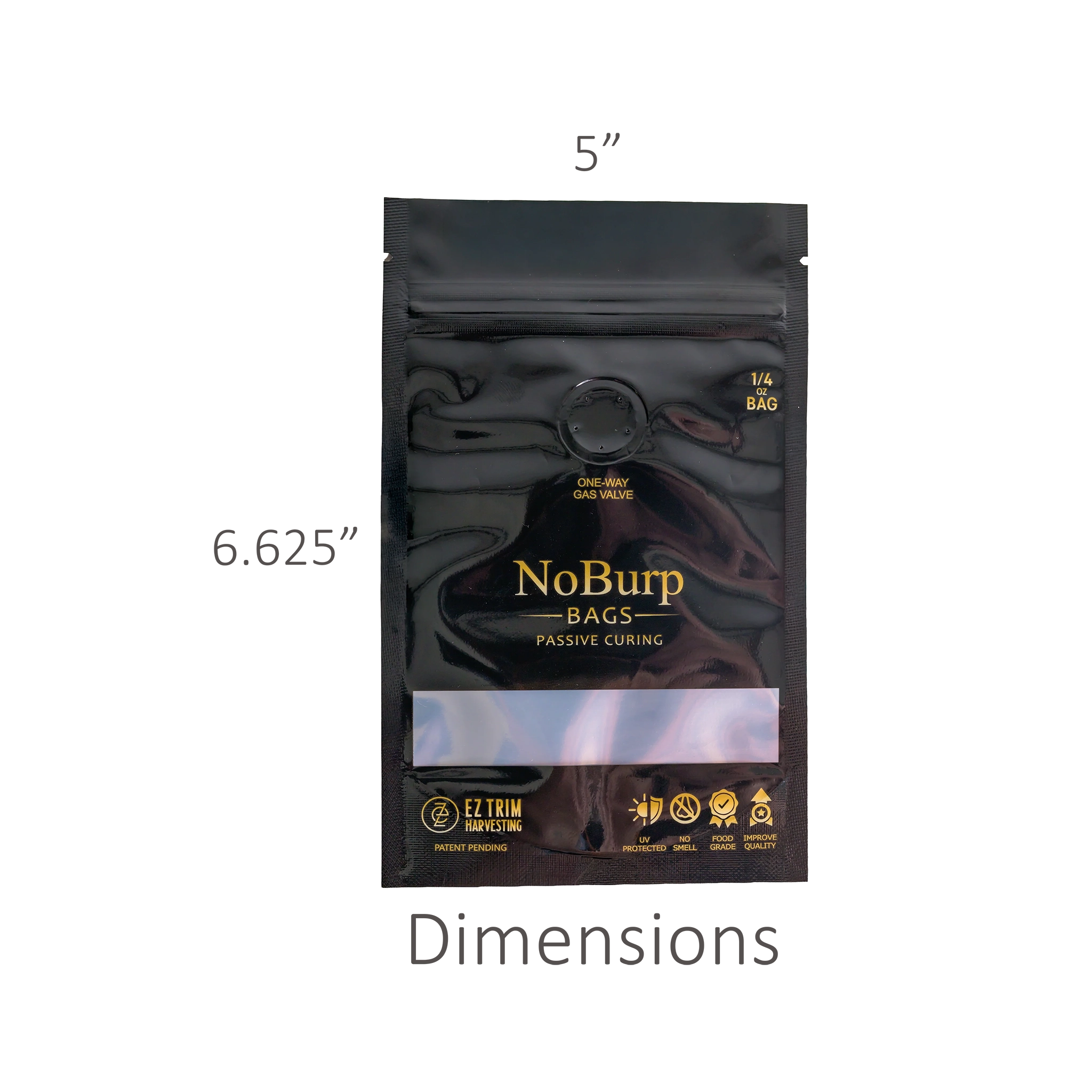 EZTRIM NoBurp Bags, 1/4 oz., Pack of 100