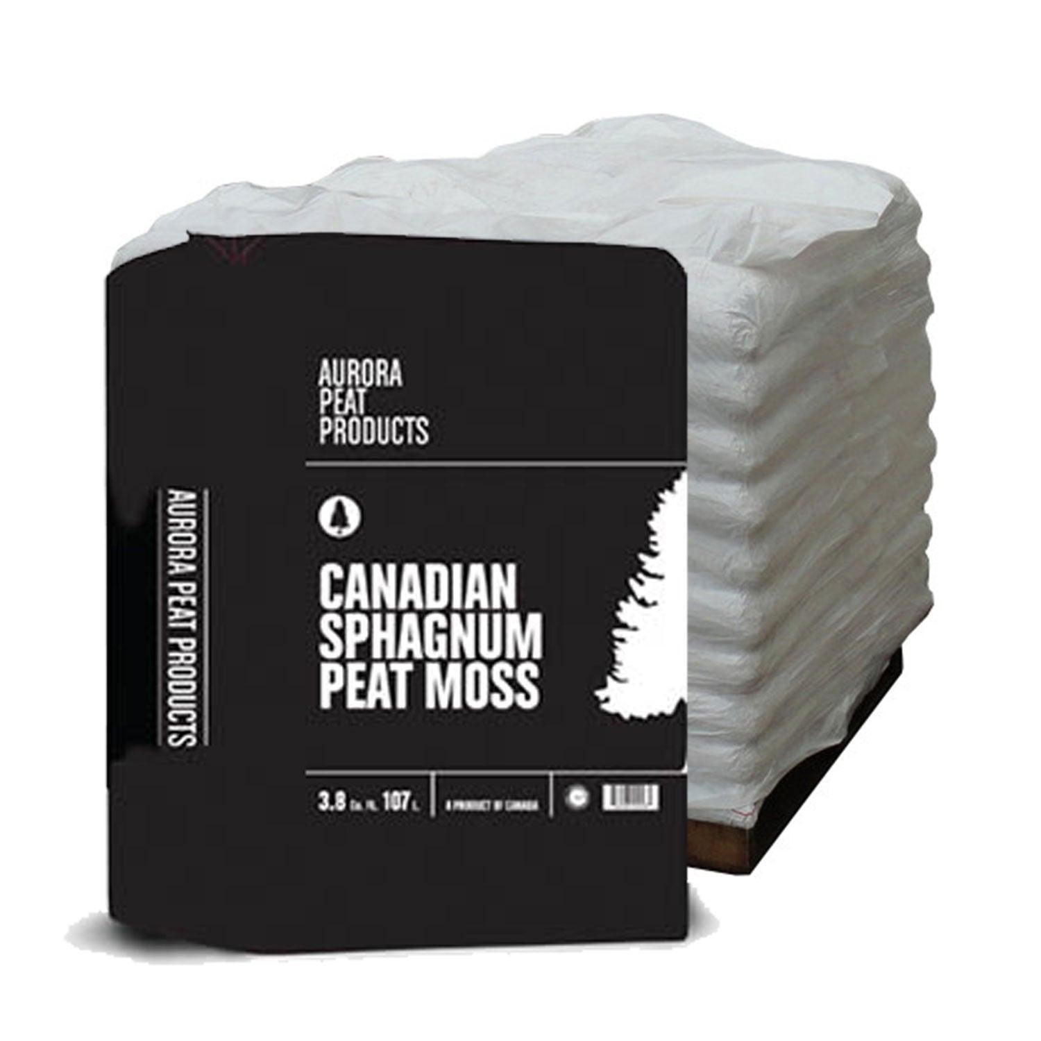 Aurora Peat Canadian Sphagnum Peat Moss, 3.8 cu ft Bale - Pallet of 30 Bags.