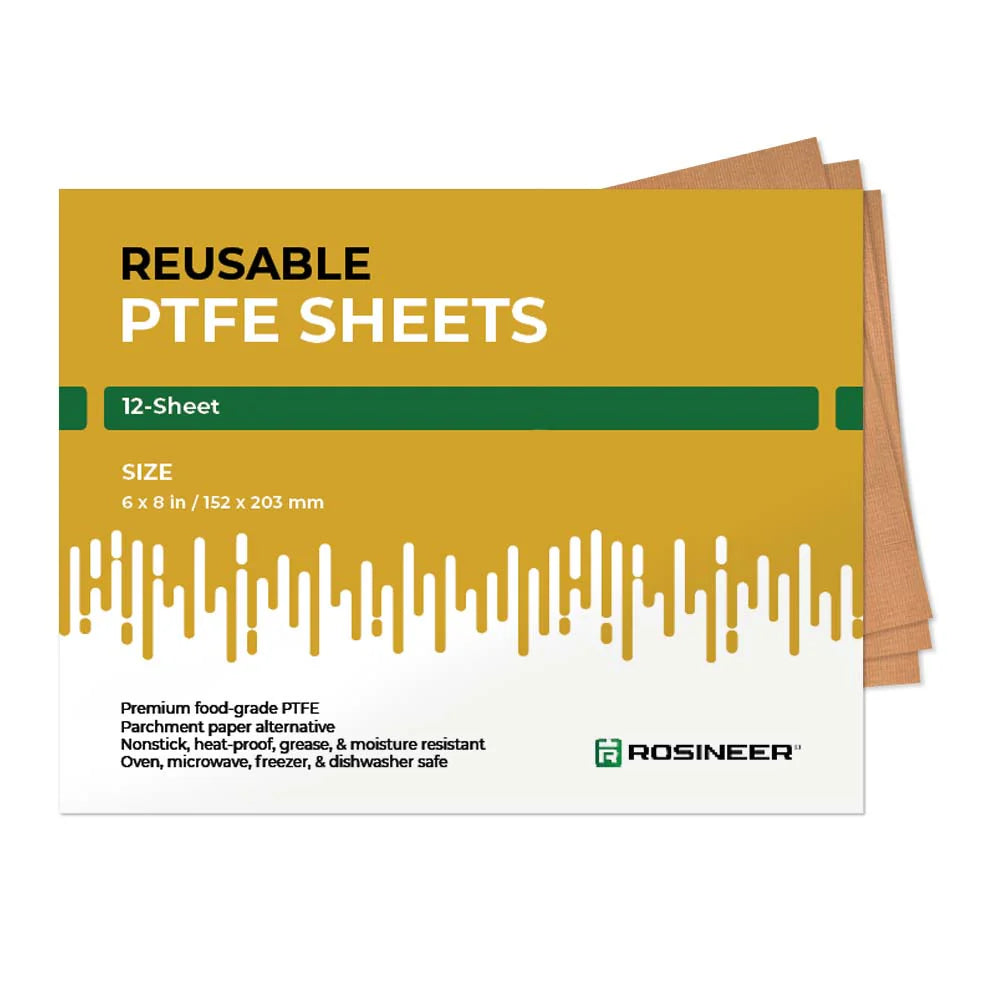 Rosineer Non-Stick PTFE Teflon Sheets, 8" x 6", Pack of 12