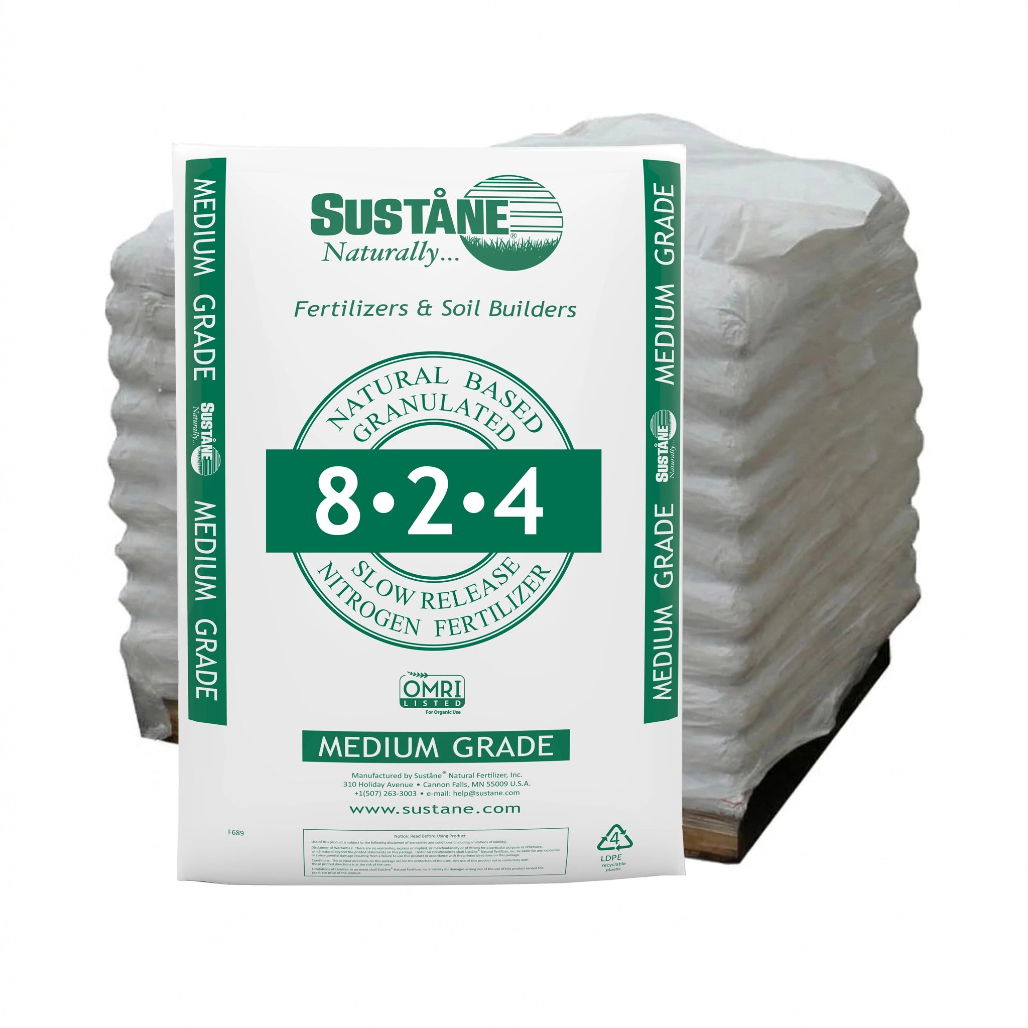 Sustane 8-2-4 All Natural Fertilizer, 50 lbs., Pallet of 40