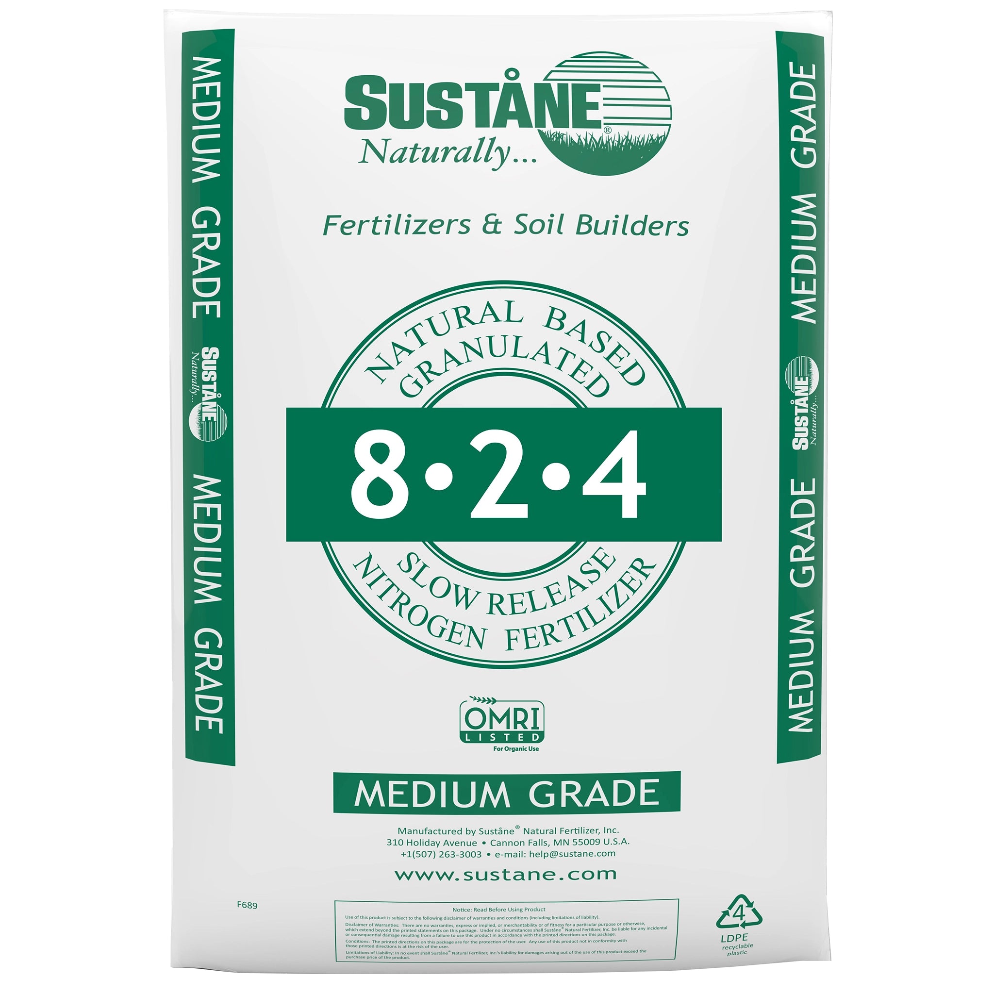 Sustane 8-2-4 All Natural Fertilizer, 50 lbs., Pallet of 40