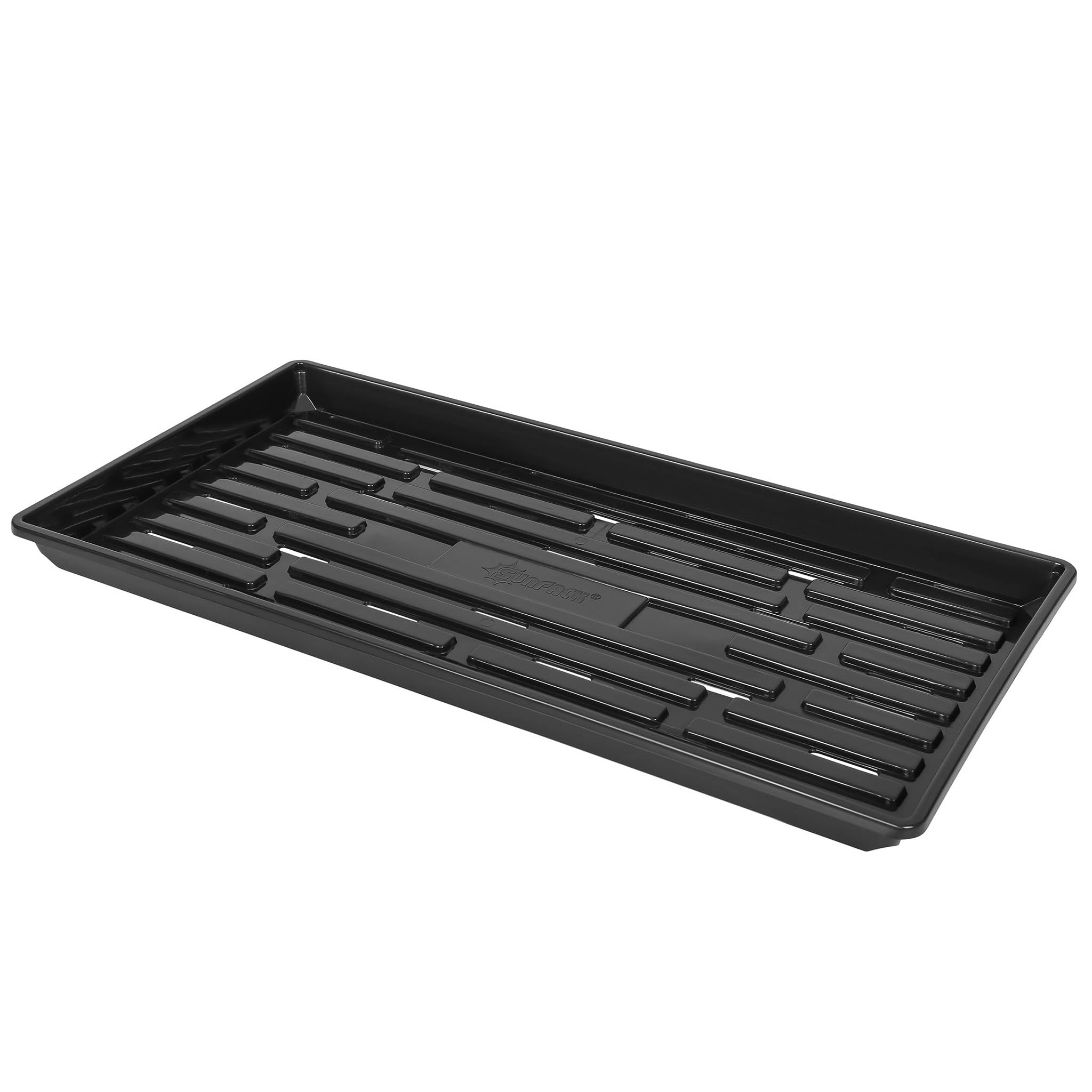 Sunpack Heavy Duty Shallow Propagation Tray, 10" x 20", With Holes, Black, Pack of 5