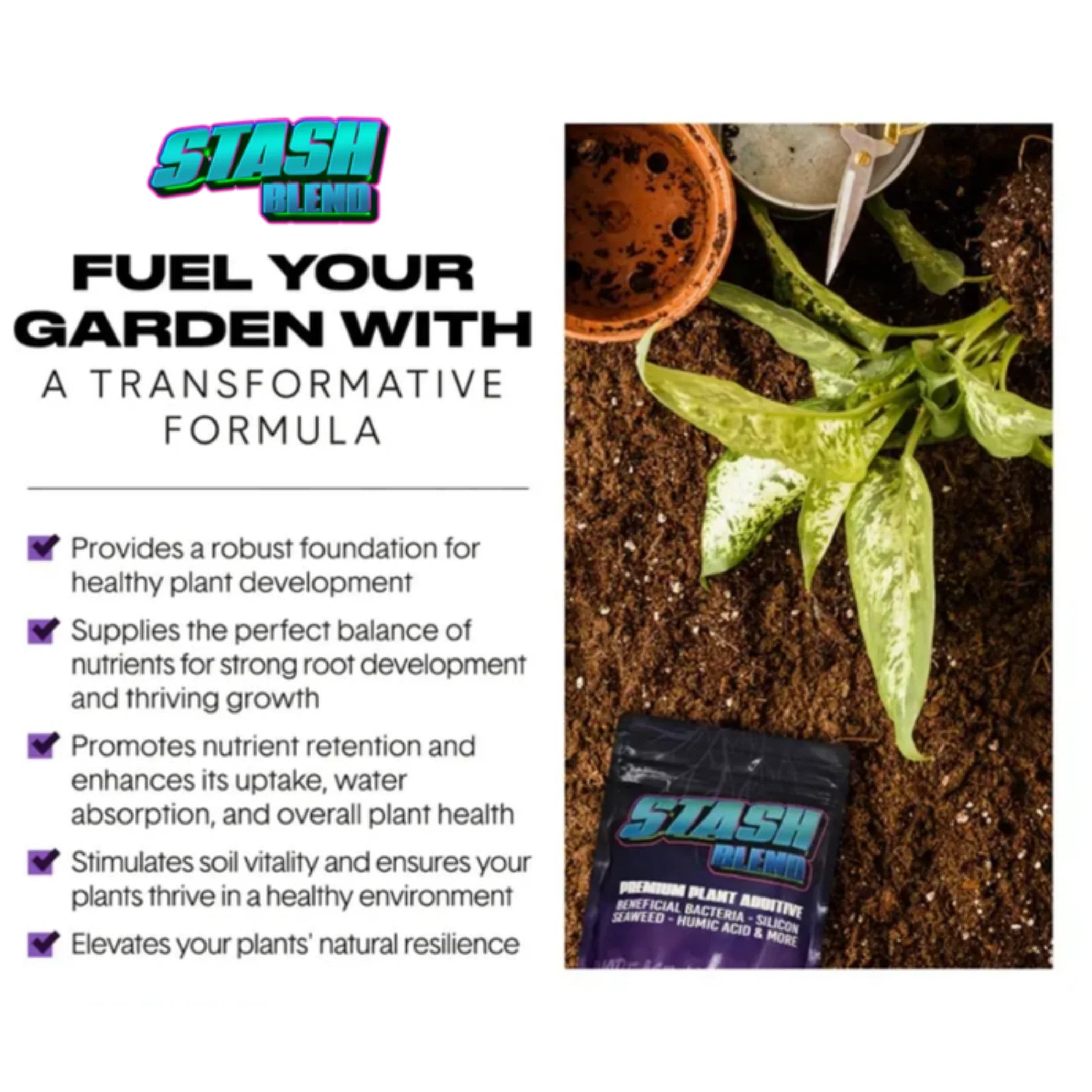 Stash Blend Premium Plant Additive.
