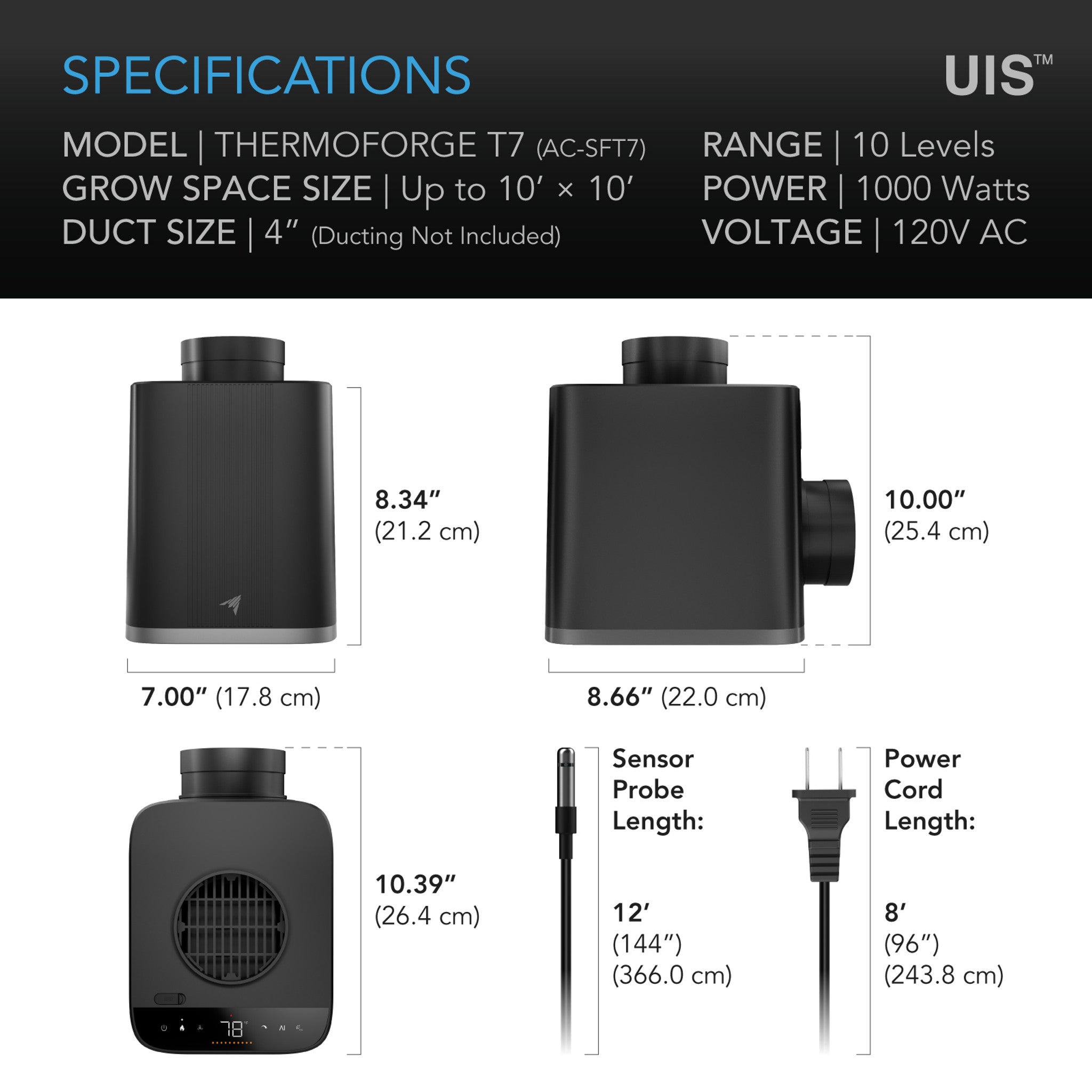 AC Infinity THERMOFORGE T7 Grow Tent Heater