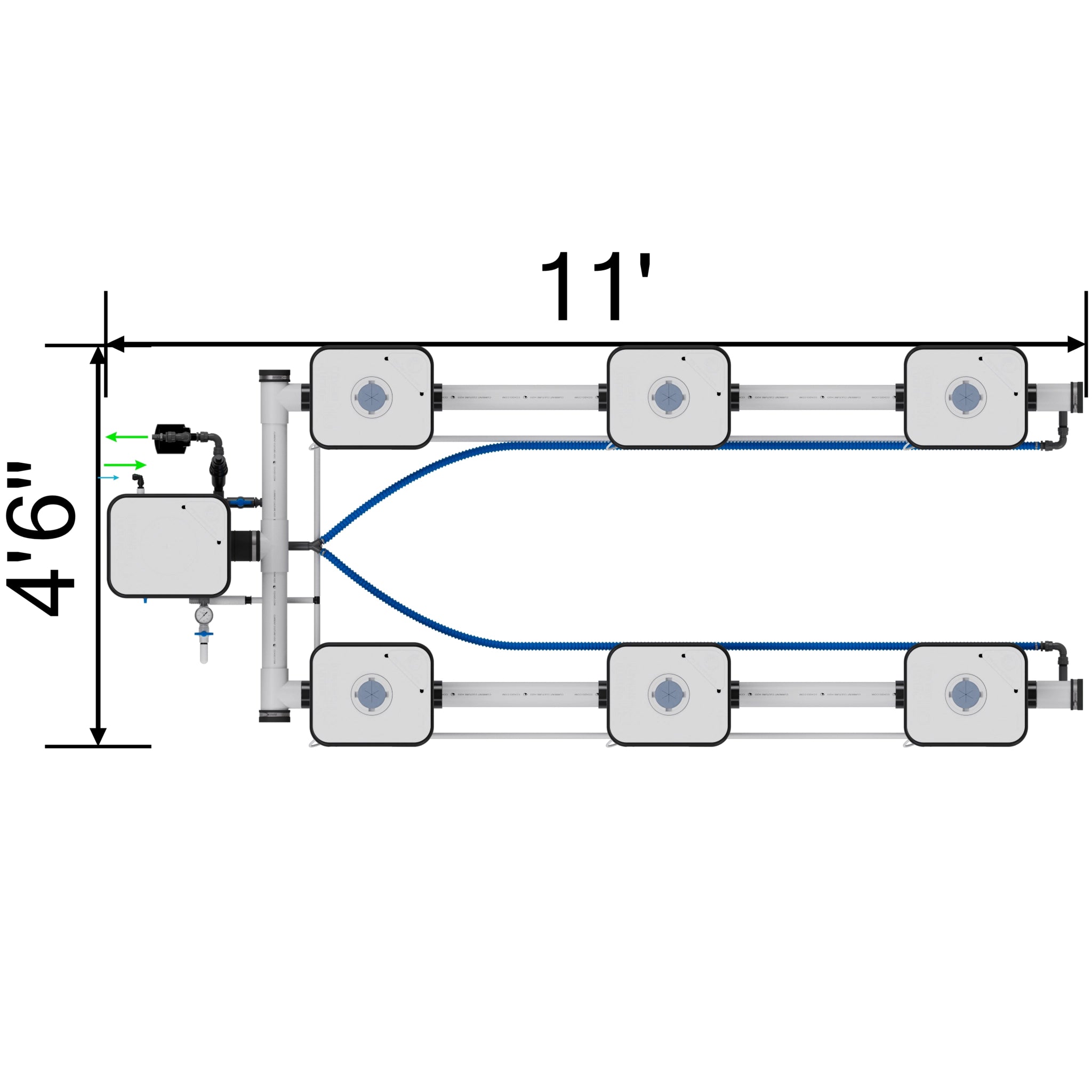 Current Culture Under Current UCXXL13 RDWC System, 6-Site, 2-Row