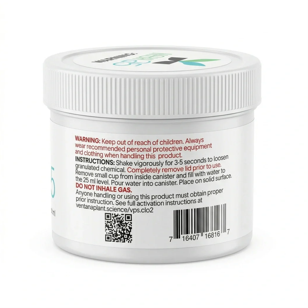 Ventana Plant Science - Chlorine Dioxide 25g Fast Release Deodorizing Gas (ClO2).