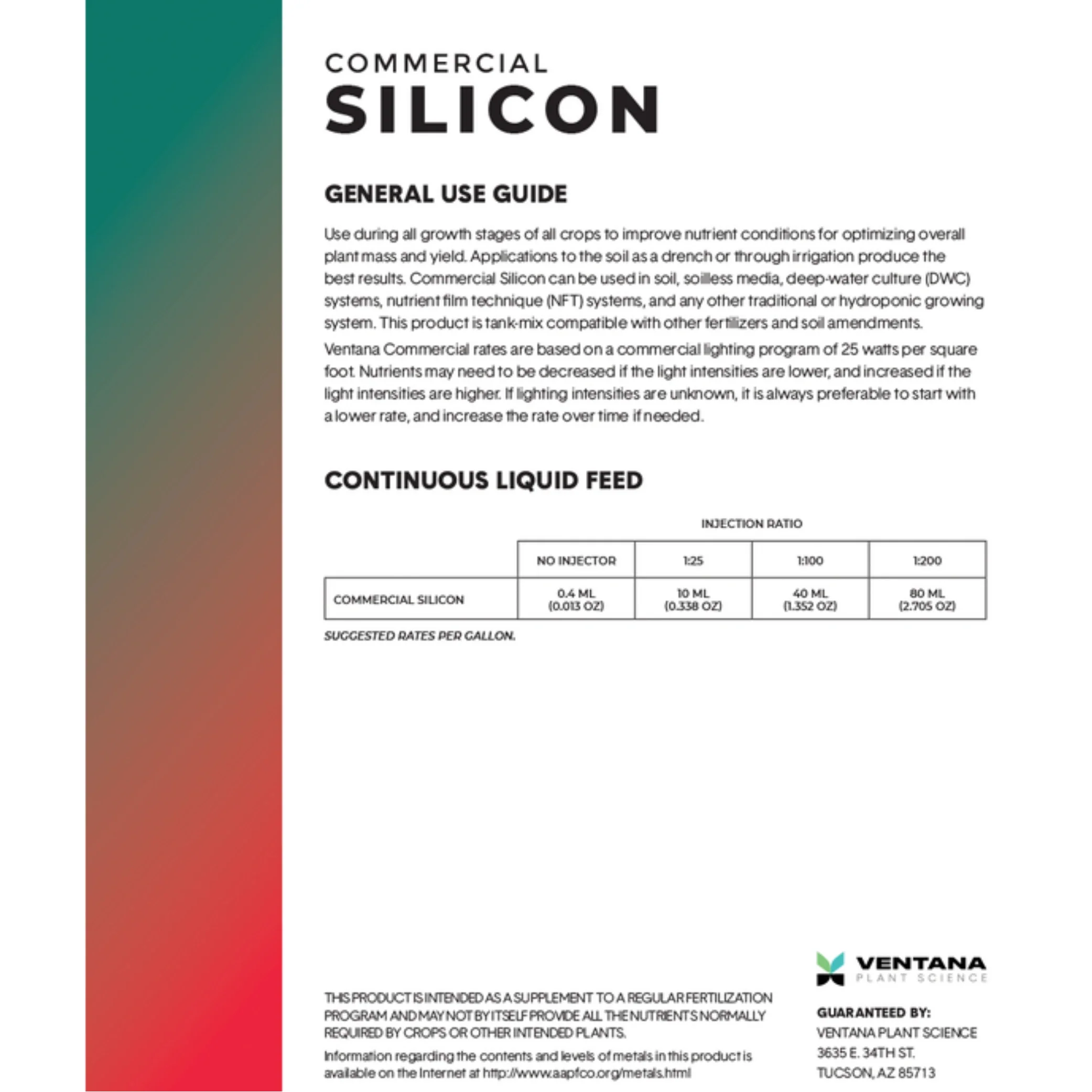 Ventana Plant Science - Commercial Silicon