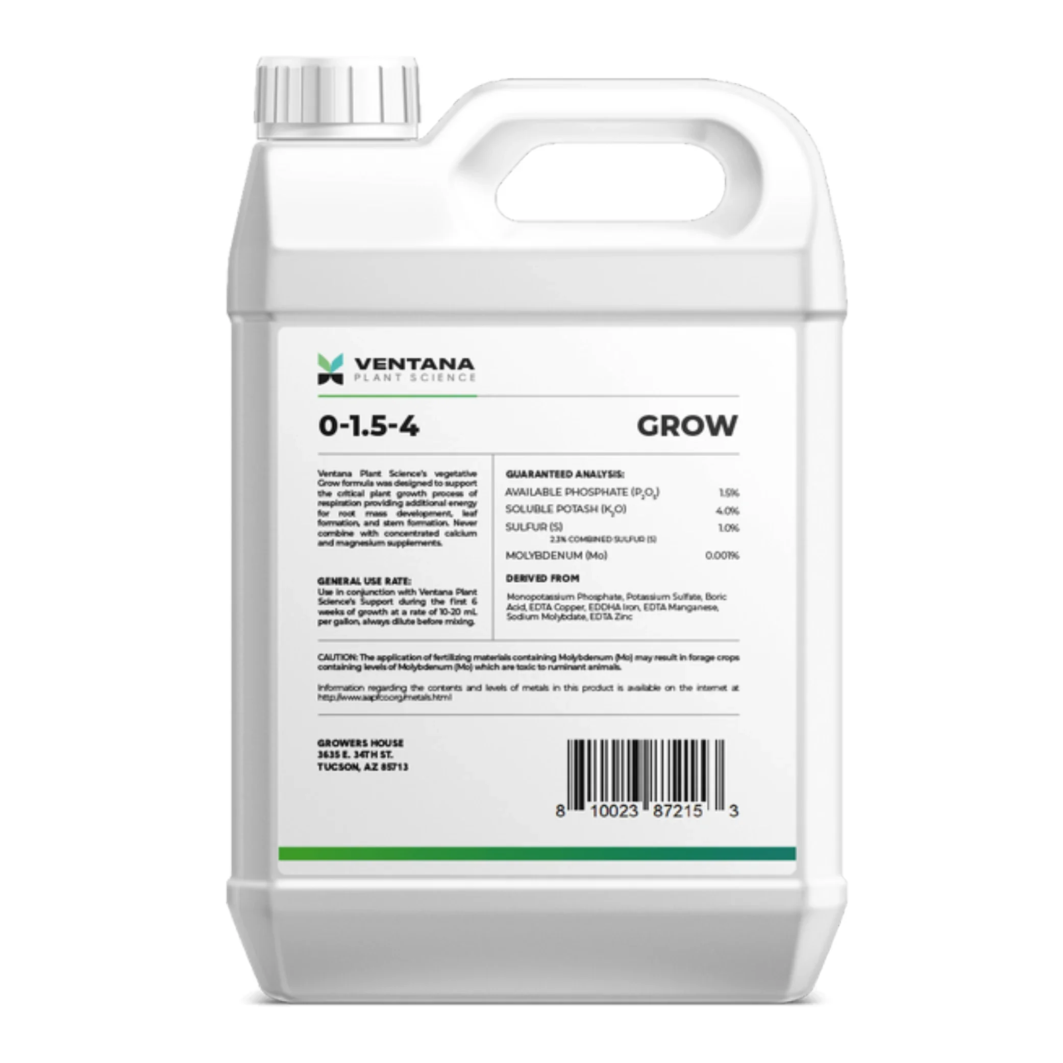 Ventana Plant Science - Grow 0-1.5-4
