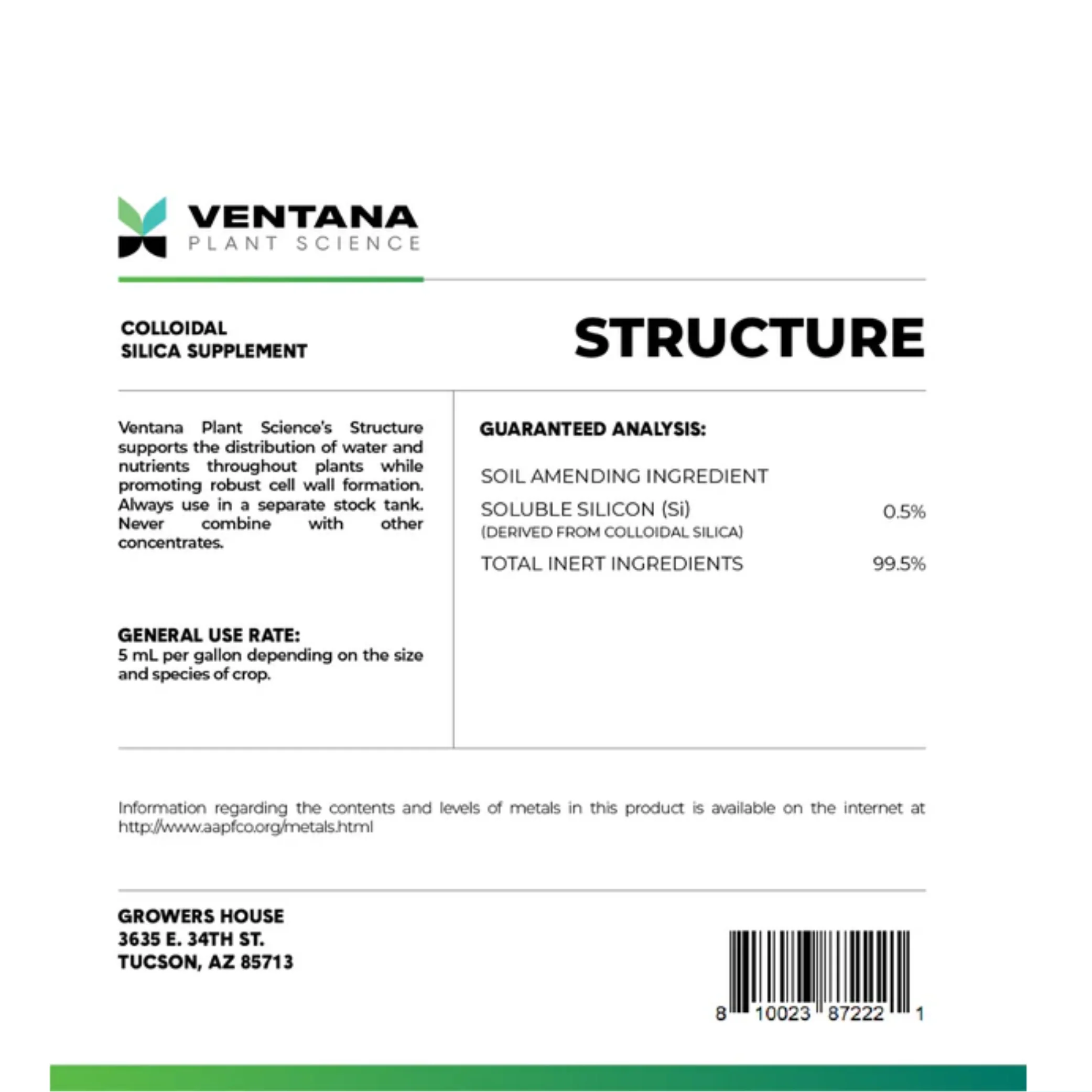 Ventana Plant Science - Structure (Silica).