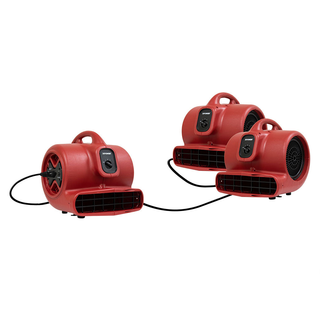 XPOWER X-600A Air Mover, 1/3 HP, 2400 CFM, Red