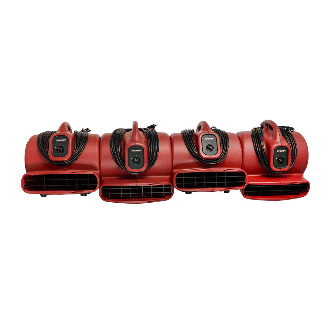 XPOWER X-600A Air Mover, 1/3 HP, 2400 CFM, Red
