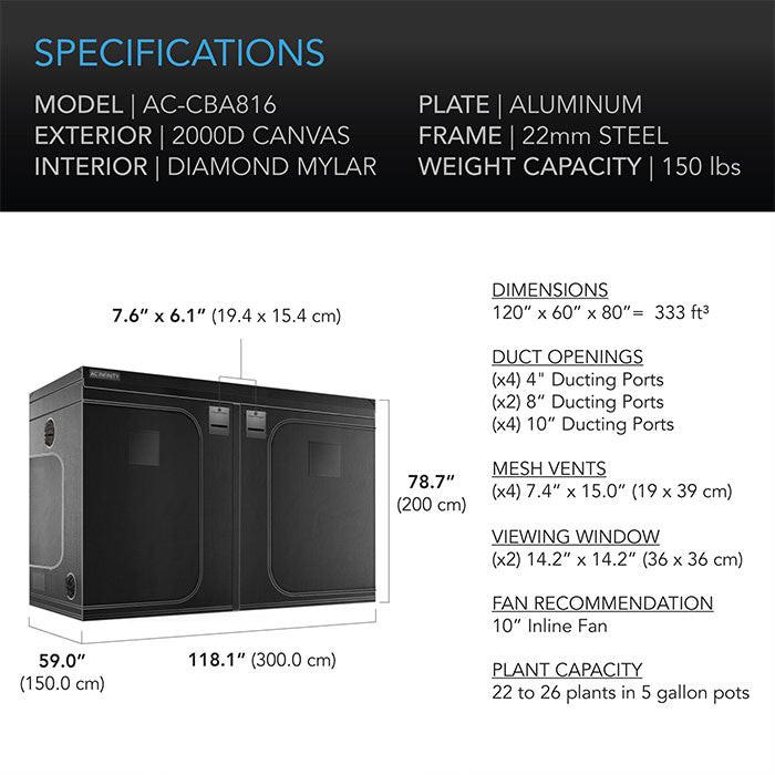 AC Infinity CLOUDLAB 816 Advance Grow Tent, 120